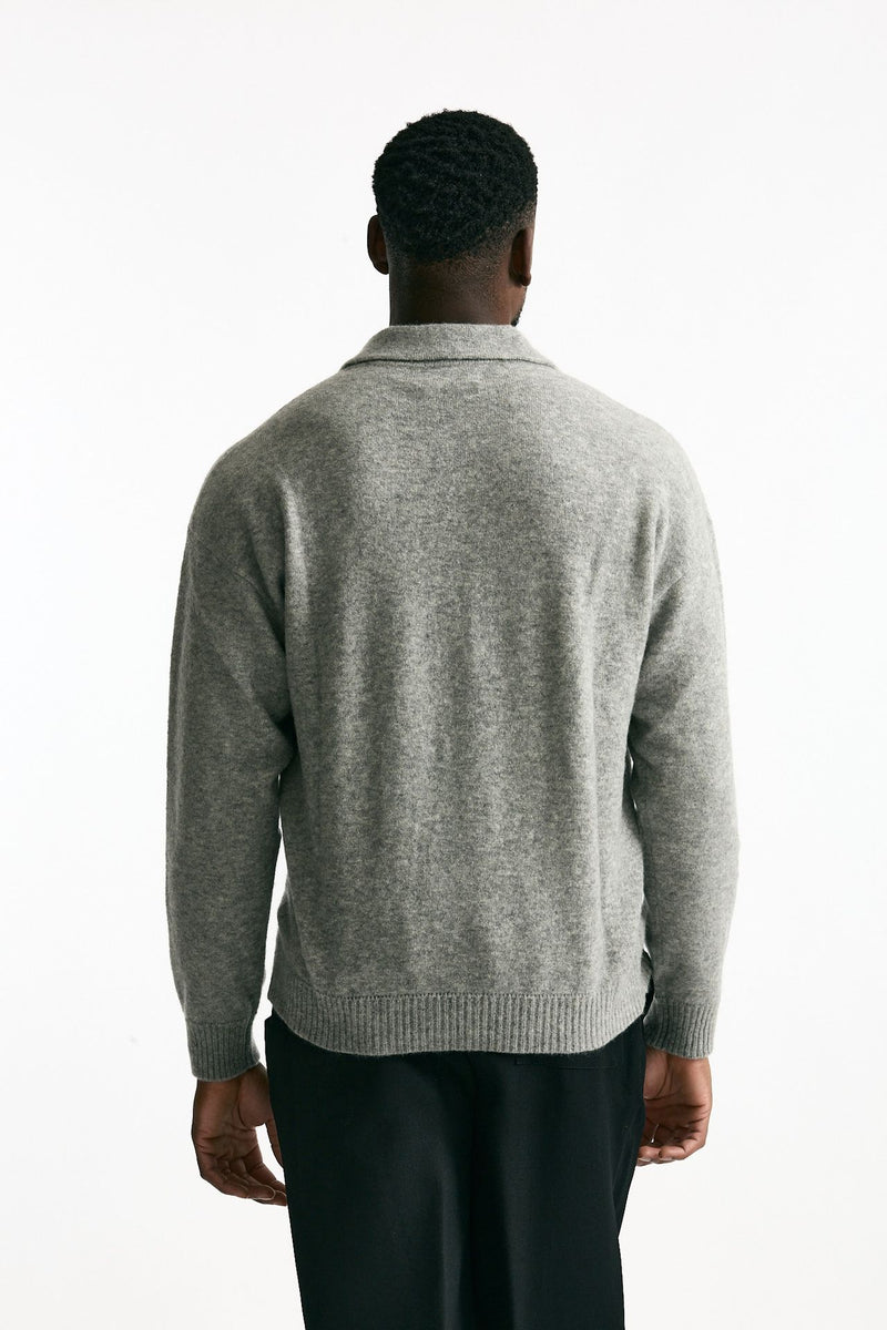 Polo cashmere grigio uomo Laneus - 3
