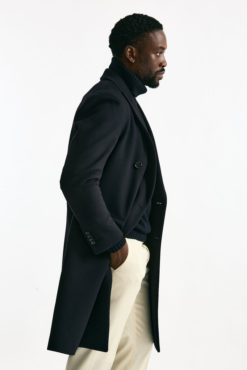 Cappotto doppiopetto in lana blu uomo Lardini - 4