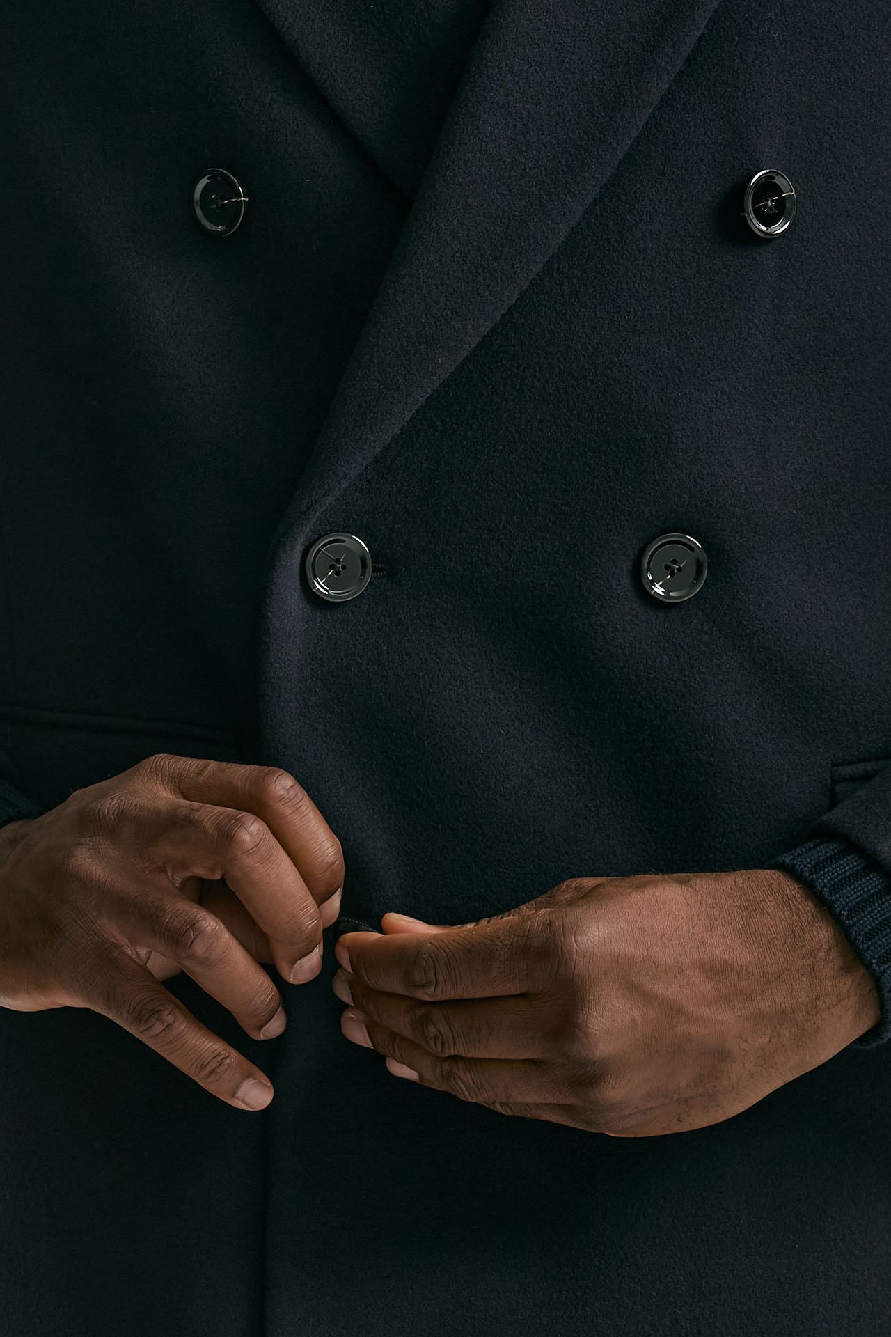 Cappotto doppiopetto in lana blu uomo Lardini - 5