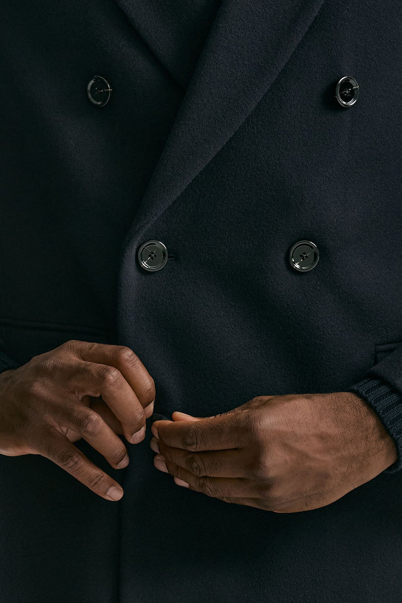 Cappotto doppiopetto in lana blu uomo Lardini - 5