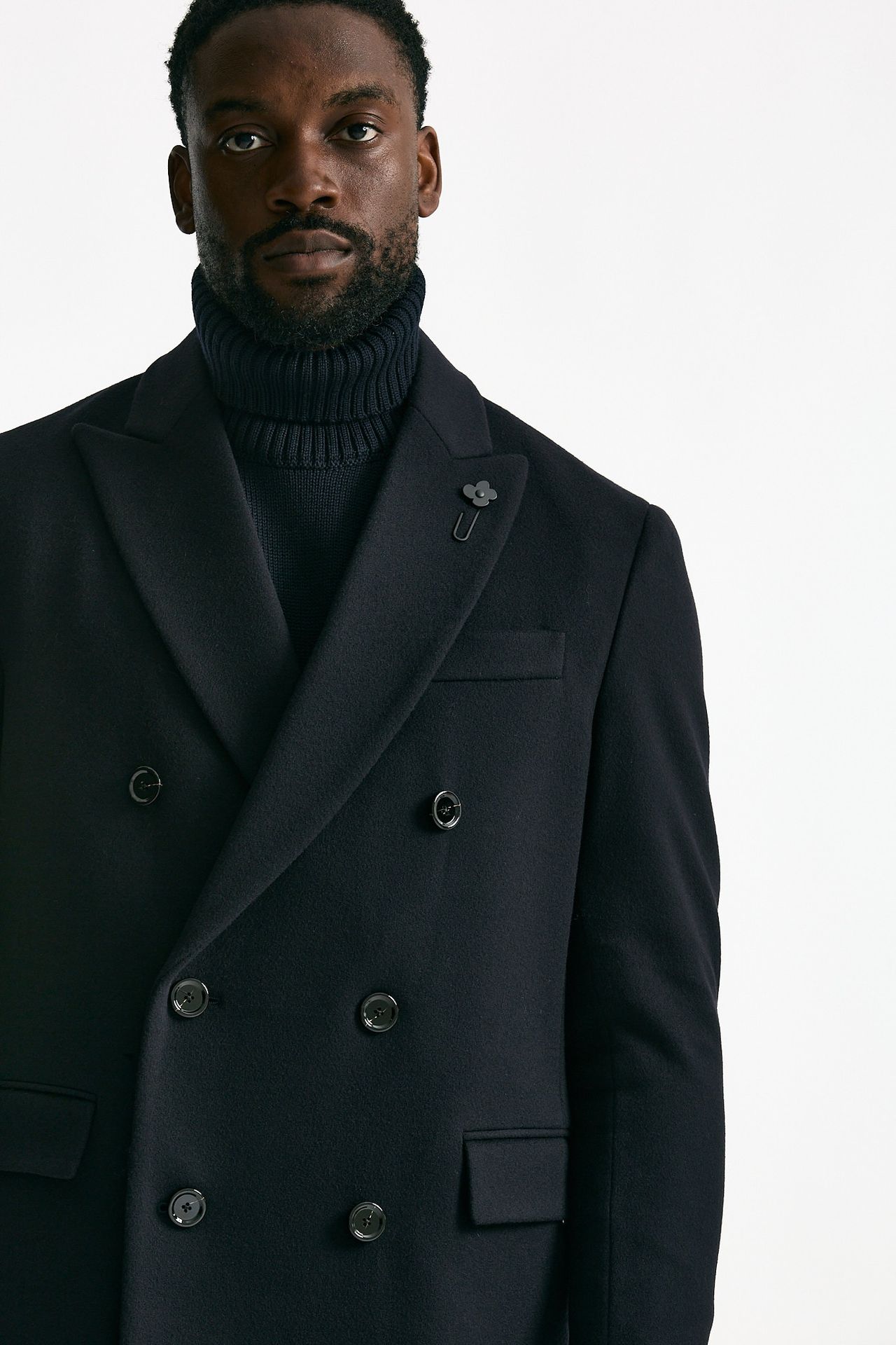 Cappotto doppiopetto in lana blu uomo Lardini - 6