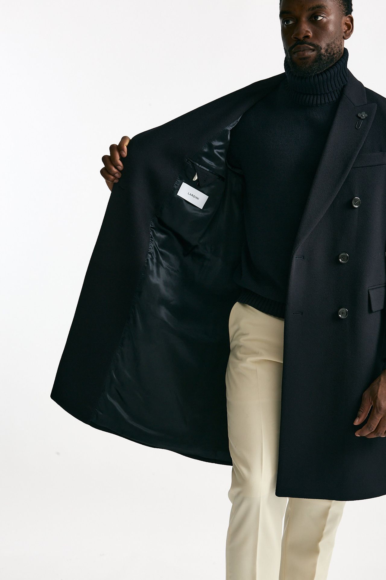 Cappotto doppiopetto in lana blu uomo Lardini - 8