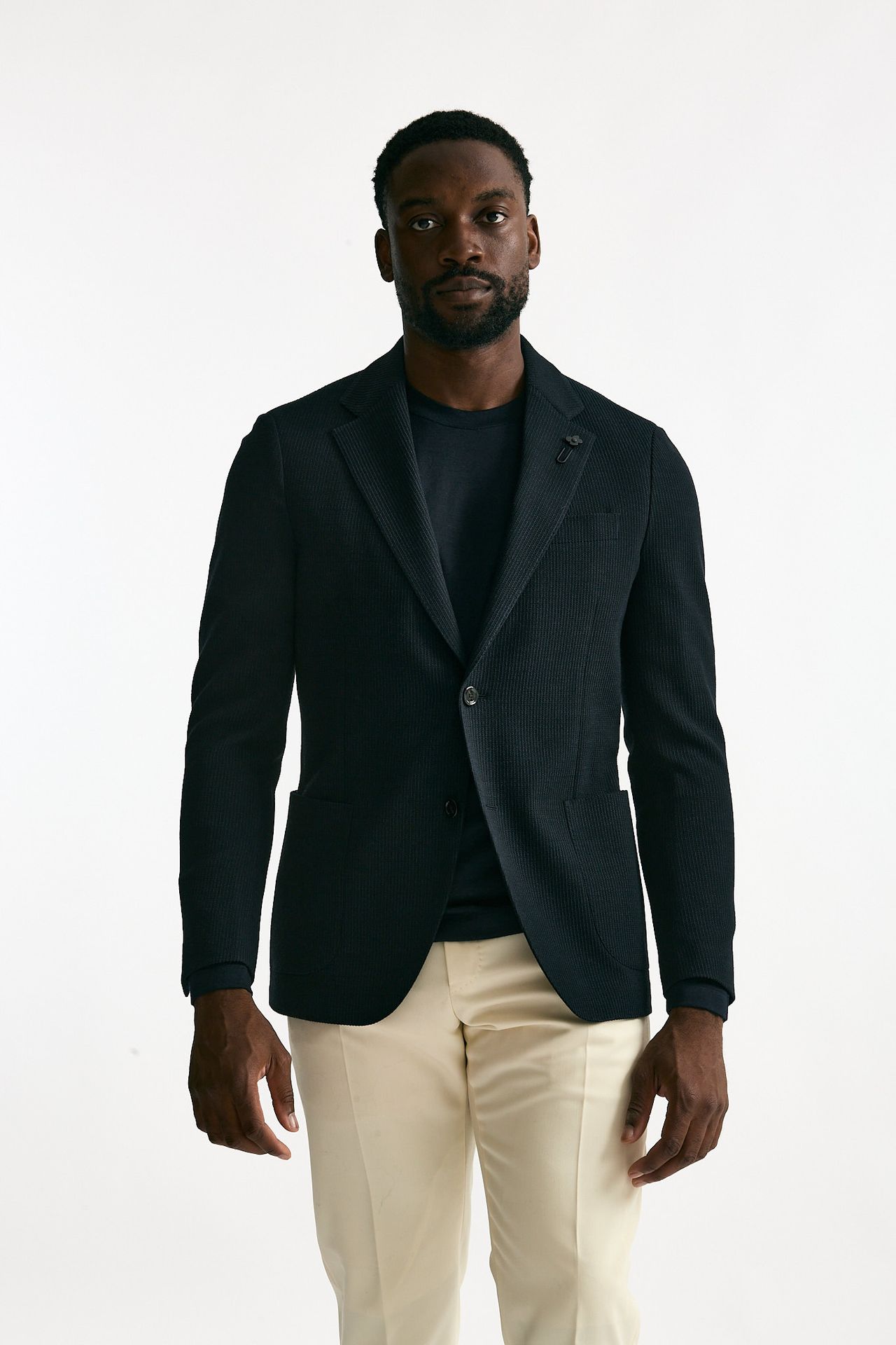 Giacca monopetto blu lana cotone uomo Lardini - 2