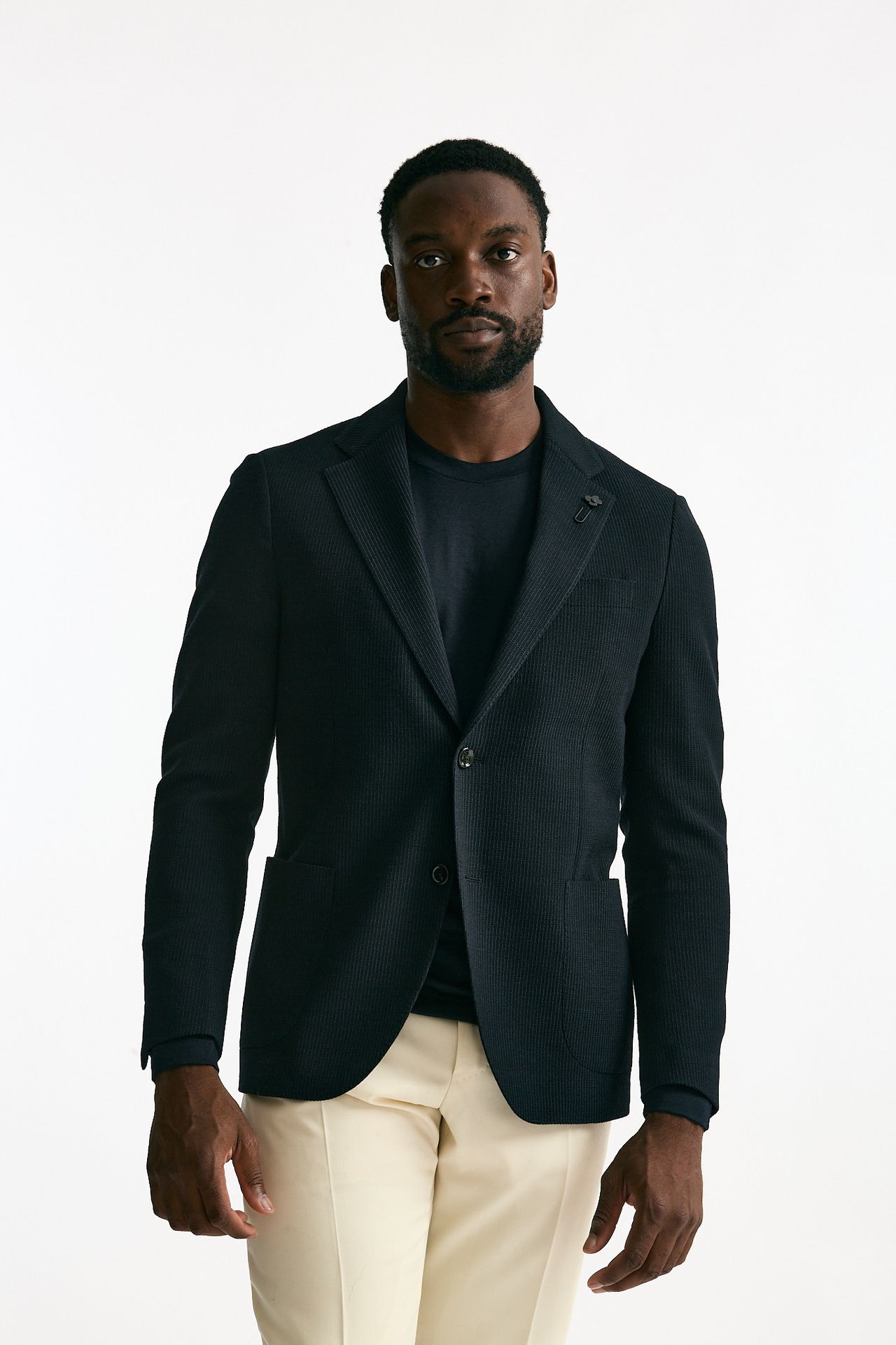 Giacca monopetto blu lana cotone uomo Lardini - 7