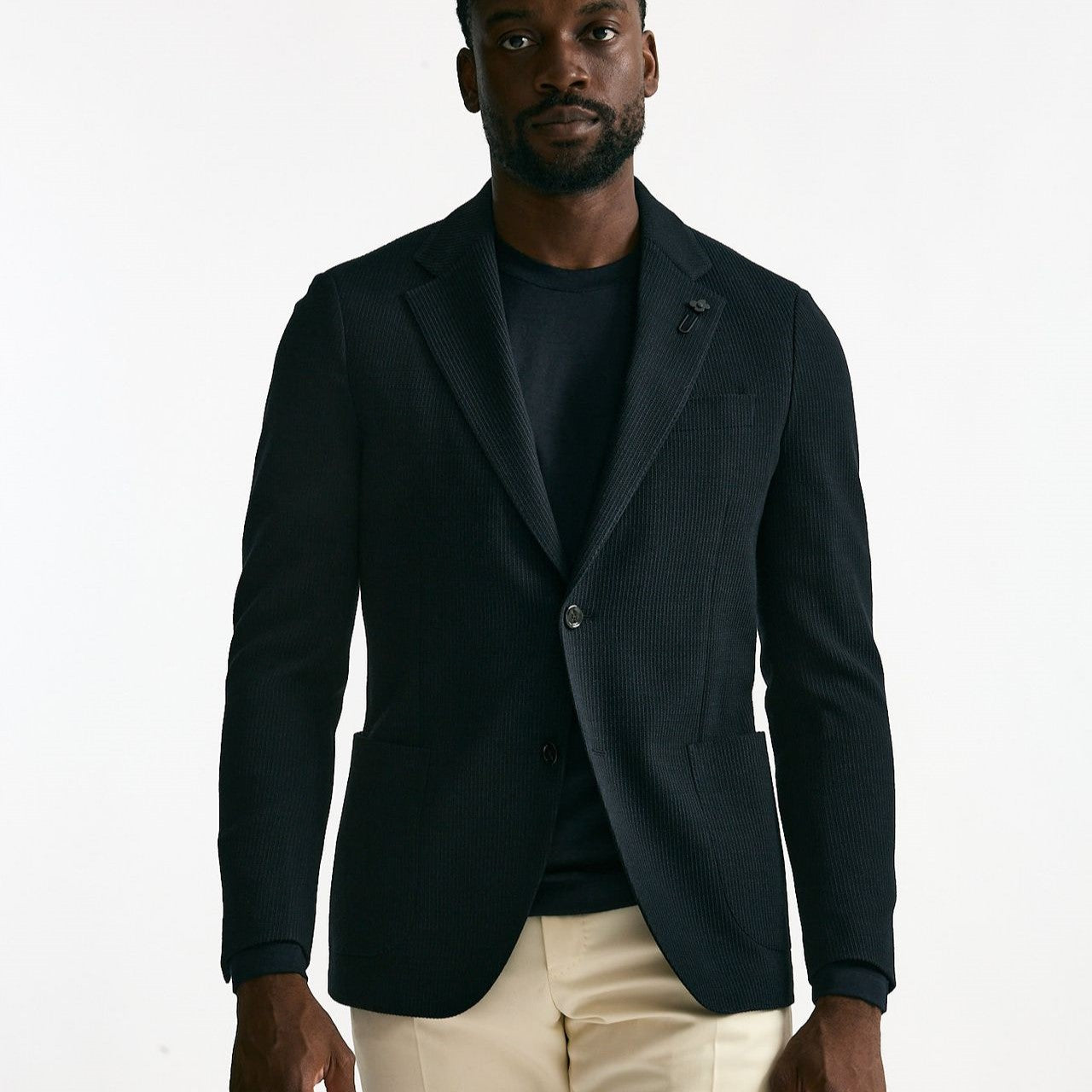 Giacca monopetto blu lana cotone uomo Lardini - 8