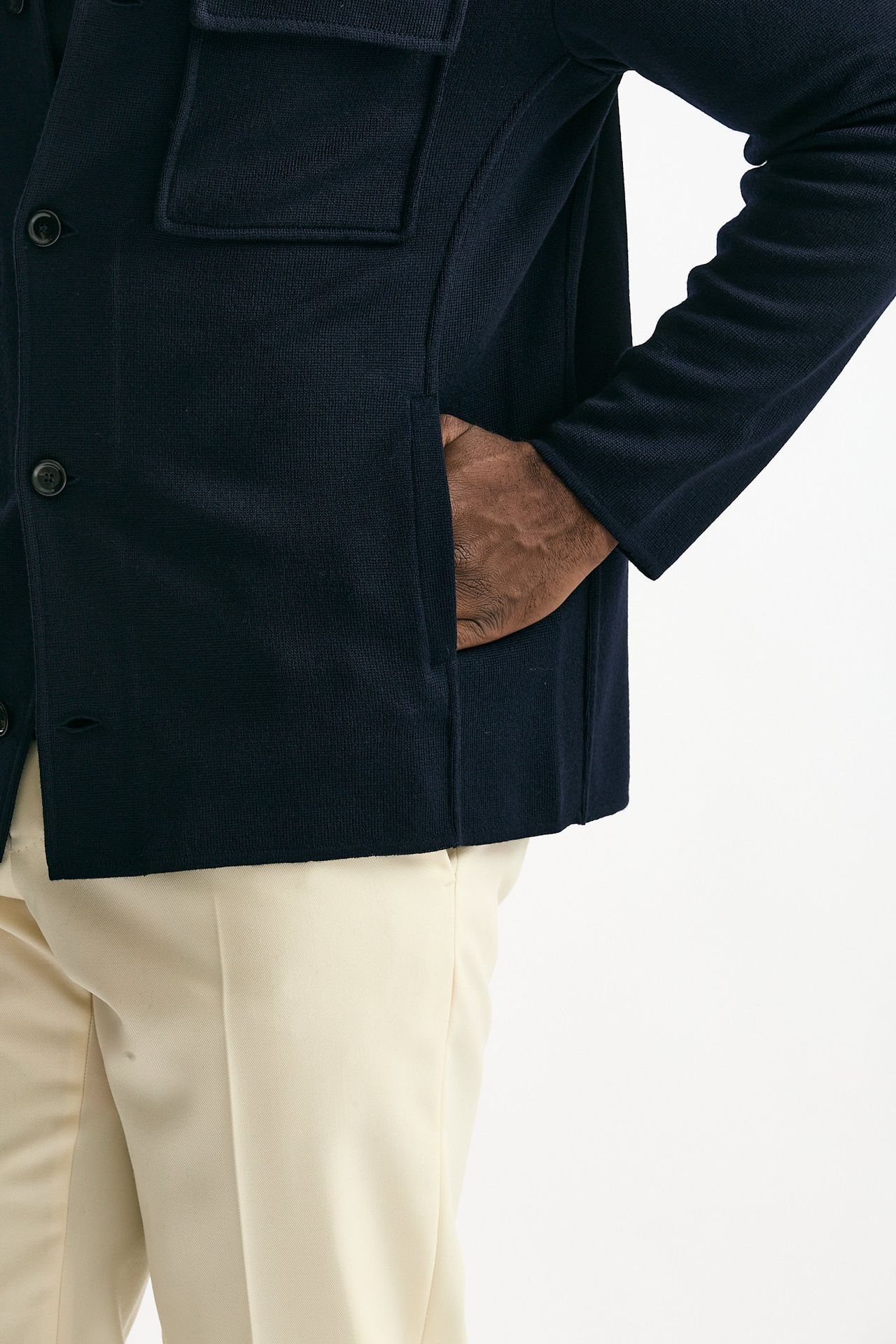 Overshirt in lana blu uomo Lardini - 7