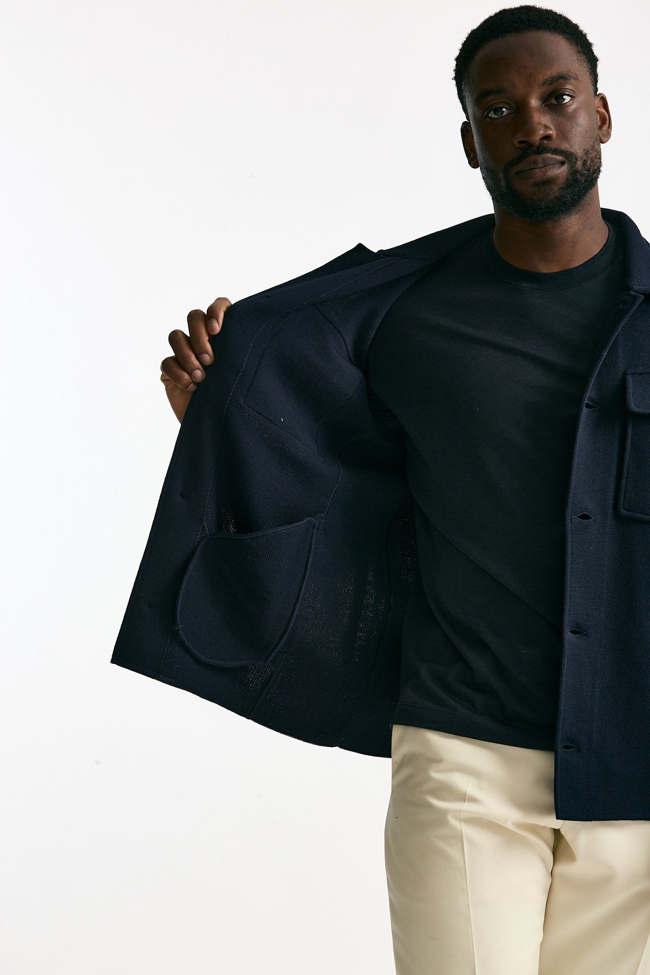 Overshirt in lana blu uomo Lardini - 8