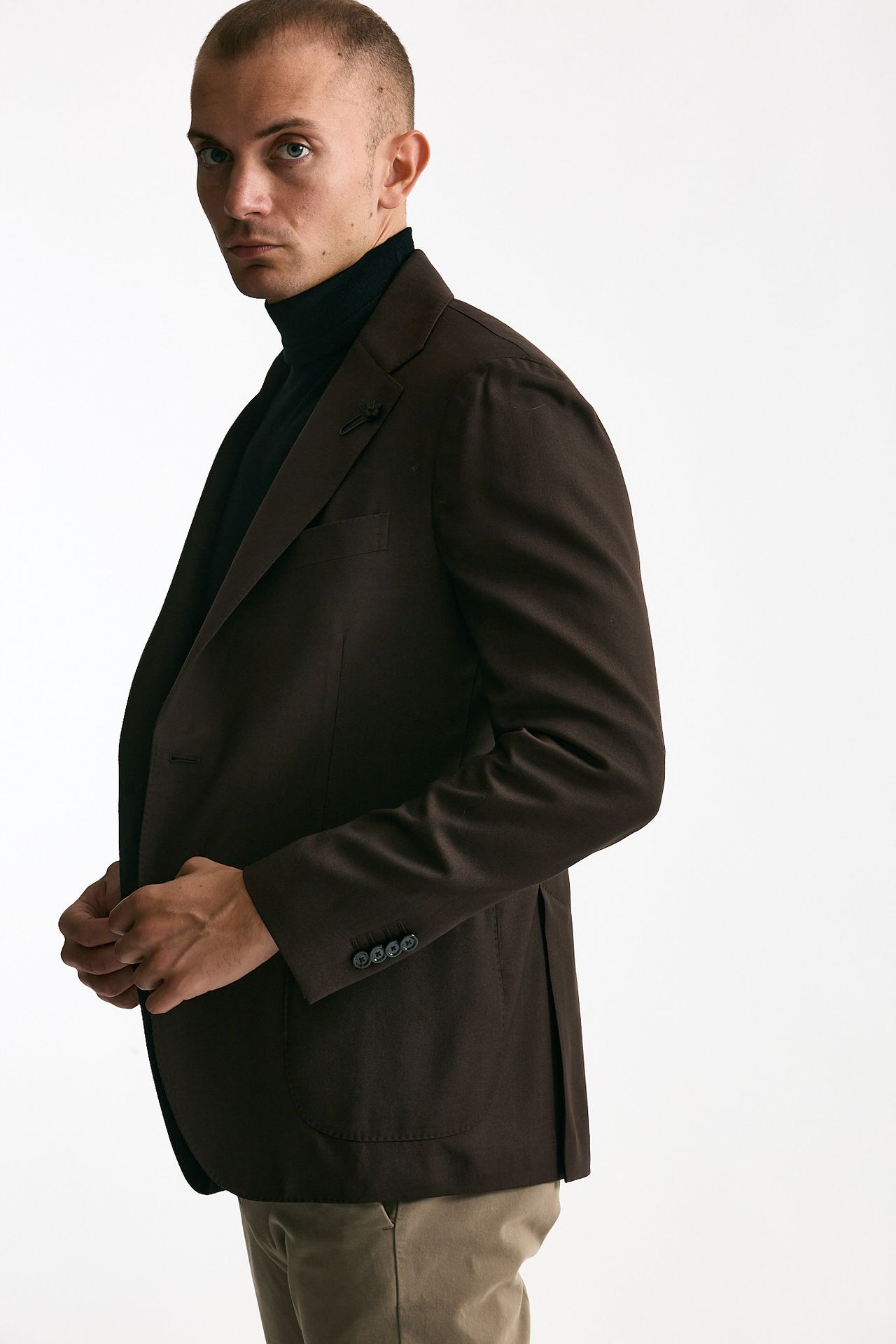 Giacca monopetto marrone lana e seta uomo Lardini - 1