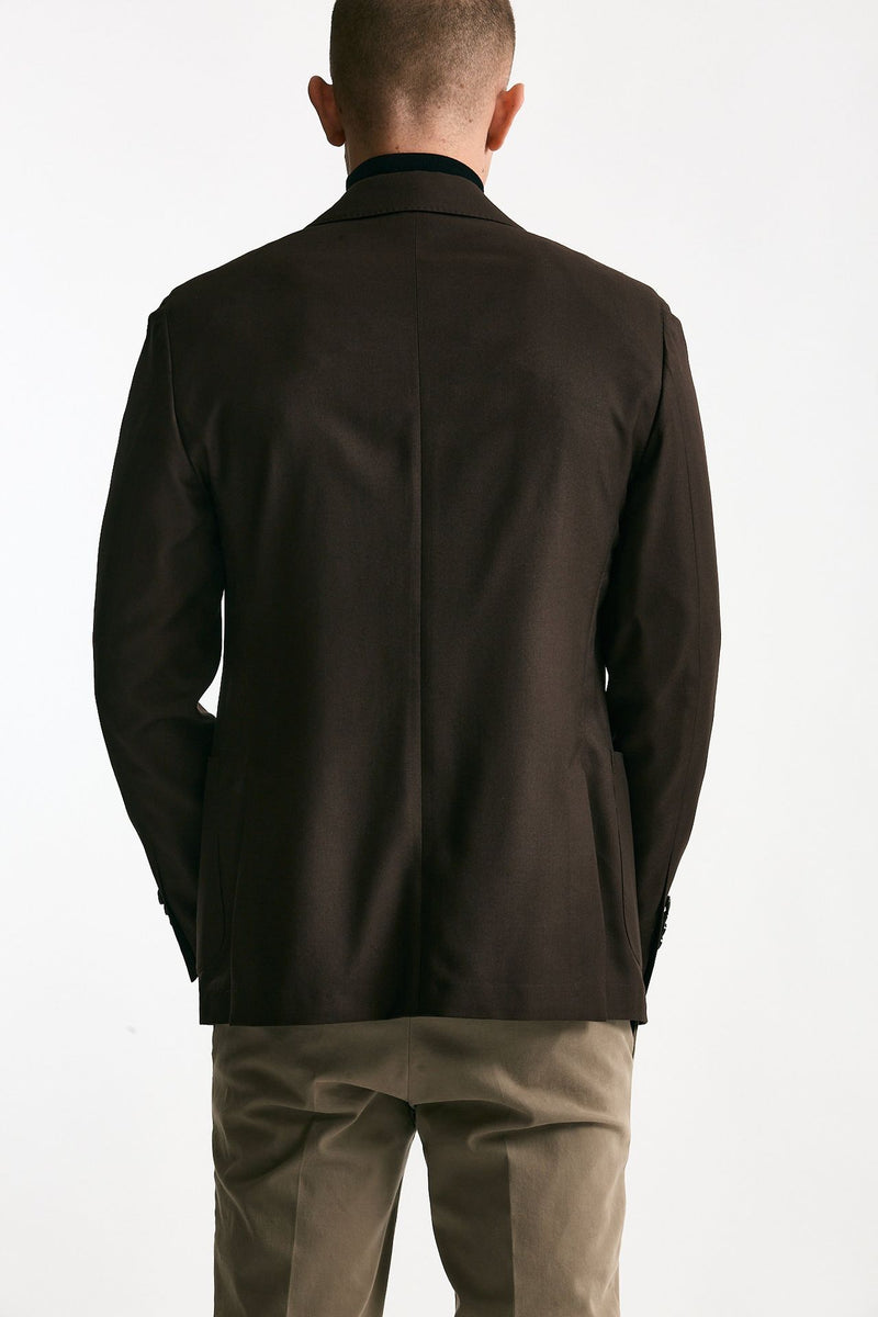 Giacca monopetto marrone lana e seta uomo Lardini - 3