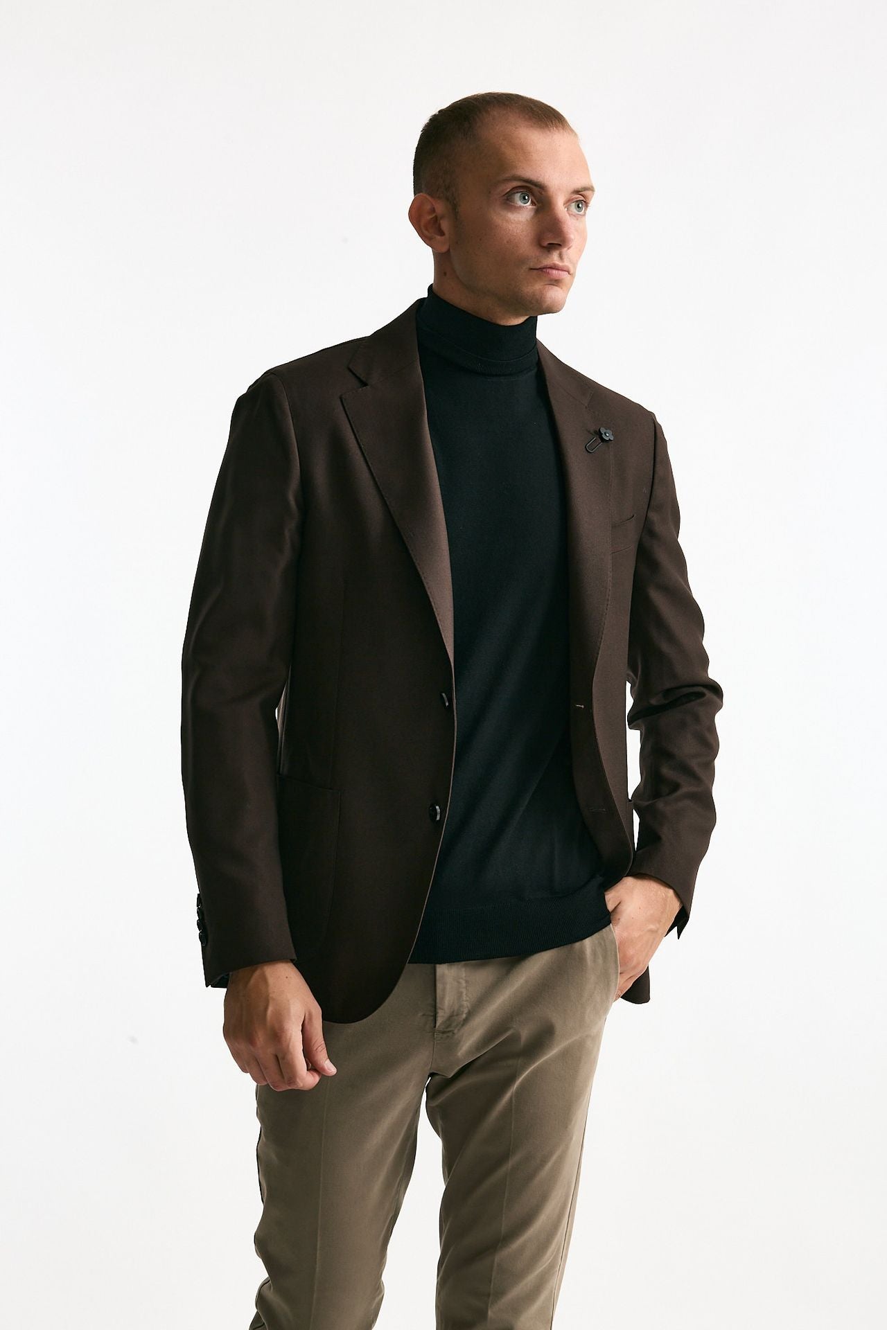 Giacca monopetto marrone lana e seta Lardini Uomo – Pier Abbigliamento