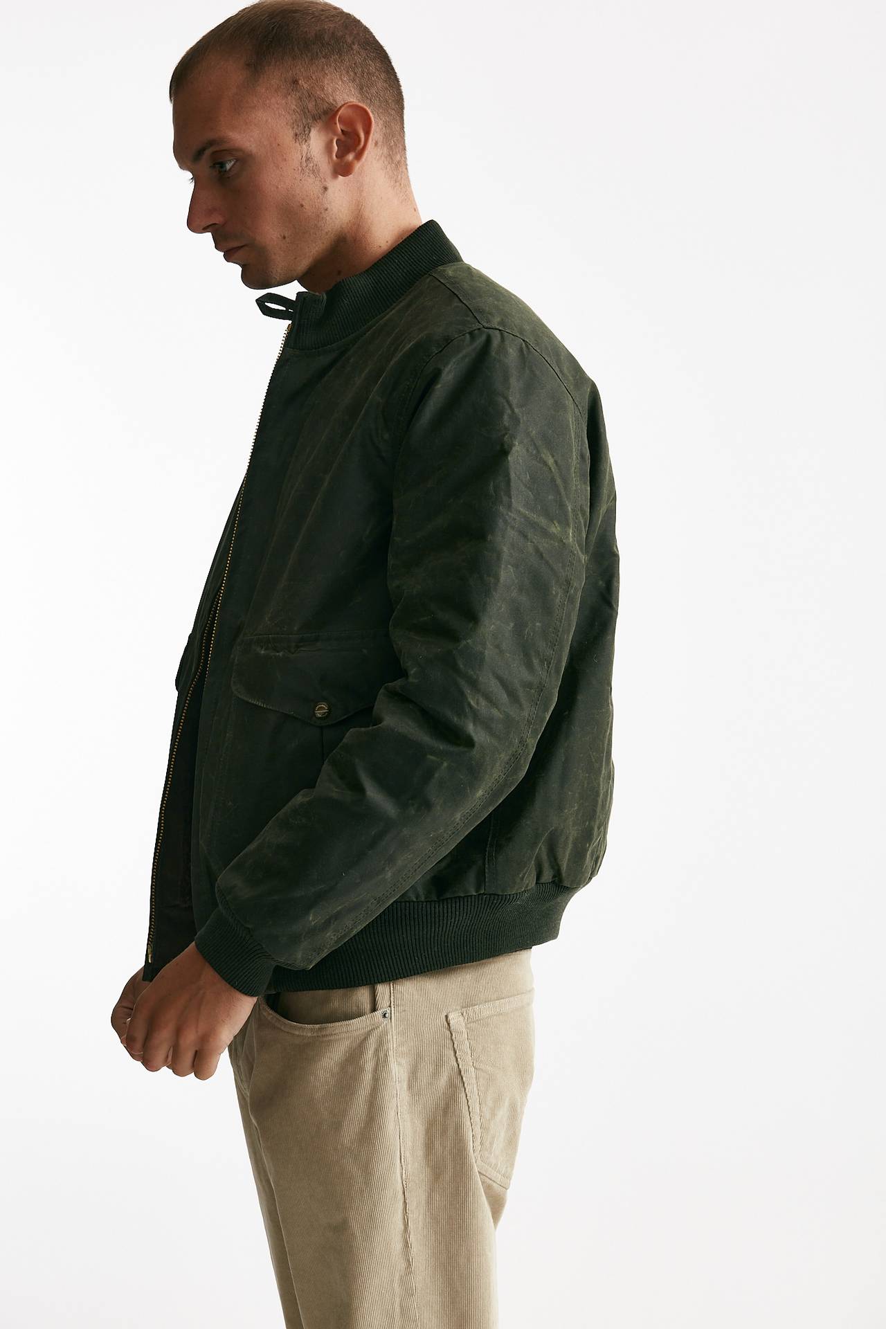 bomber new bomber in cotone cerato verde uomo Manifattura ceccarelli - 2