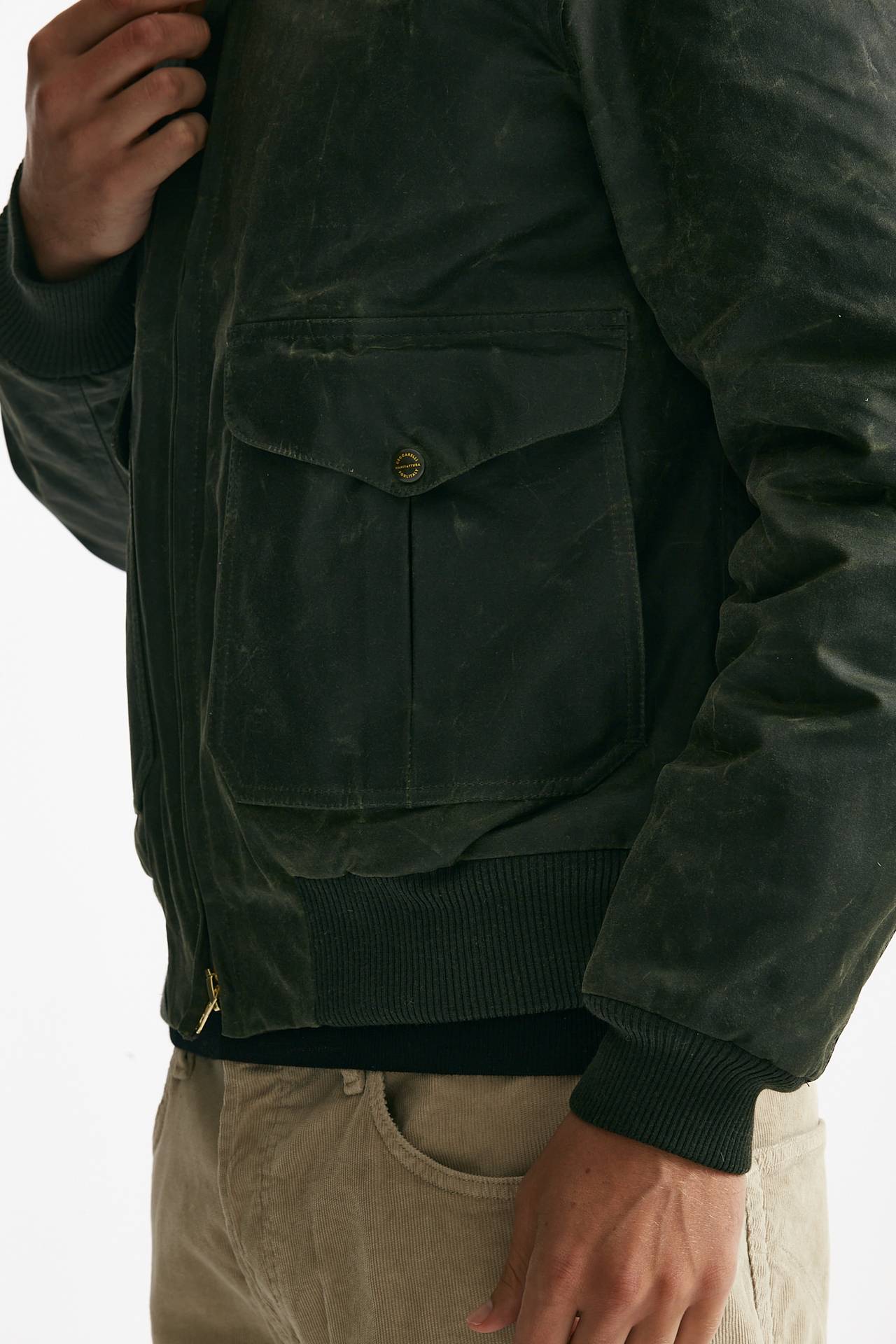 bomber new bomber in cotone cerato verde uomo Manifattura ceccarelli - 6