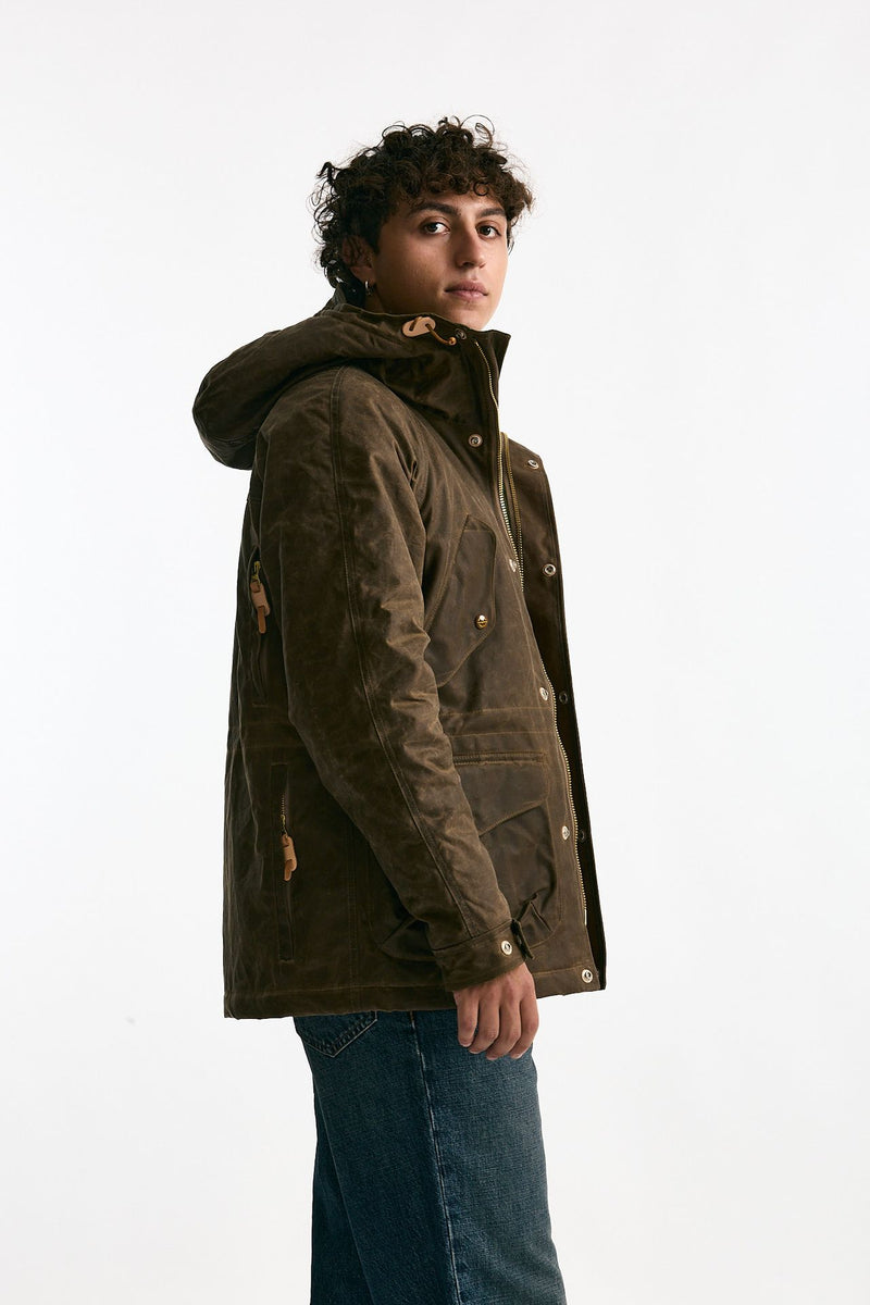 Parka FISHERMAN PARKA in cotone cerato marrone uomo Manifattura ceccarelli - 3