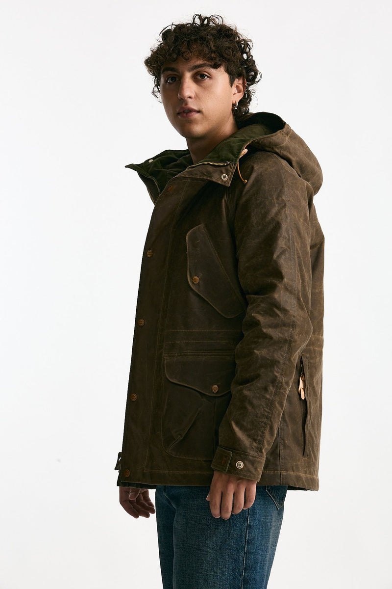 Parka FISHERMAN PARKA in cotone cerato marrone uomo Manifattura ceccarelli - 1