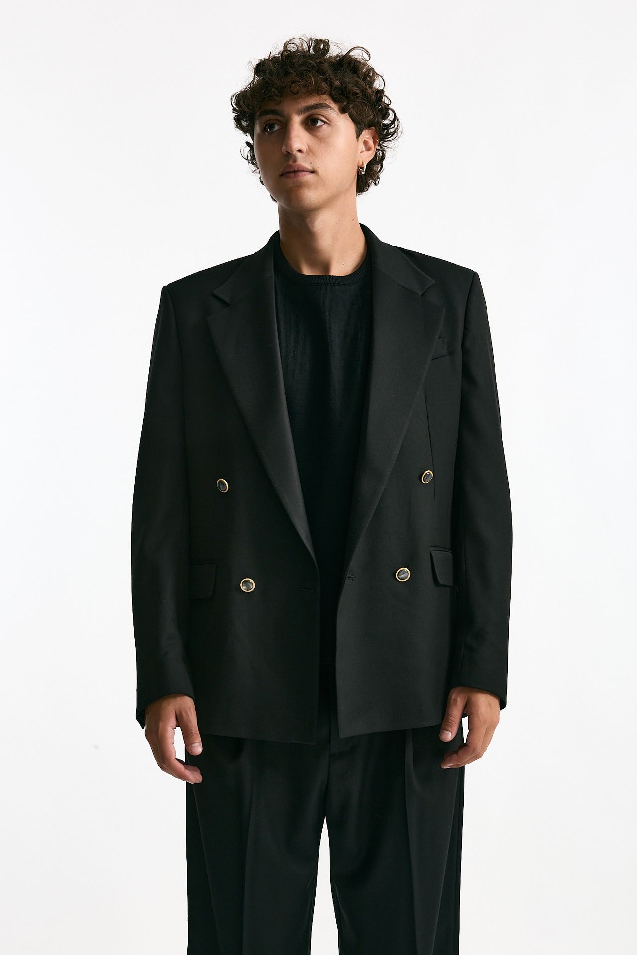 Giacca doppiopetto nero uomo Marsēm - 4