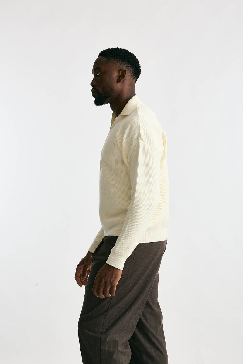 Maglia Polo scollo a V bianco uomo Marsēm - 2