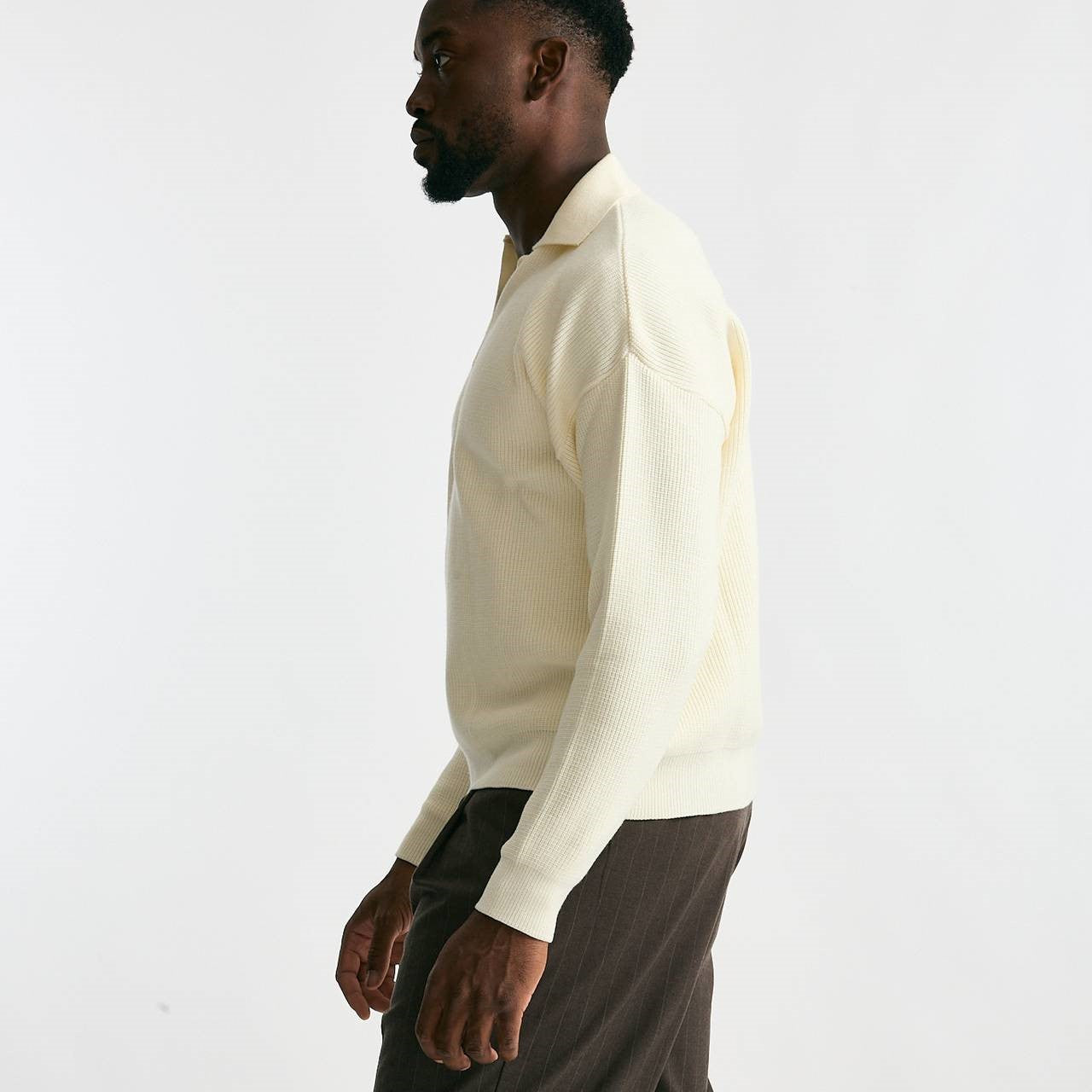 Maglia Polo scollo a V bianco uomo Marsēm - 6