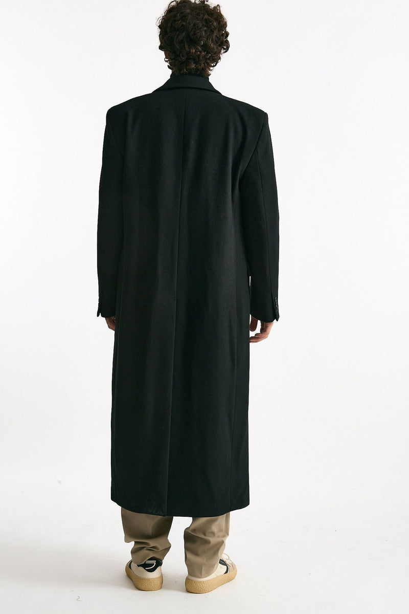 Cappotto monopetto nero misto lana uomo Marsēm - 4