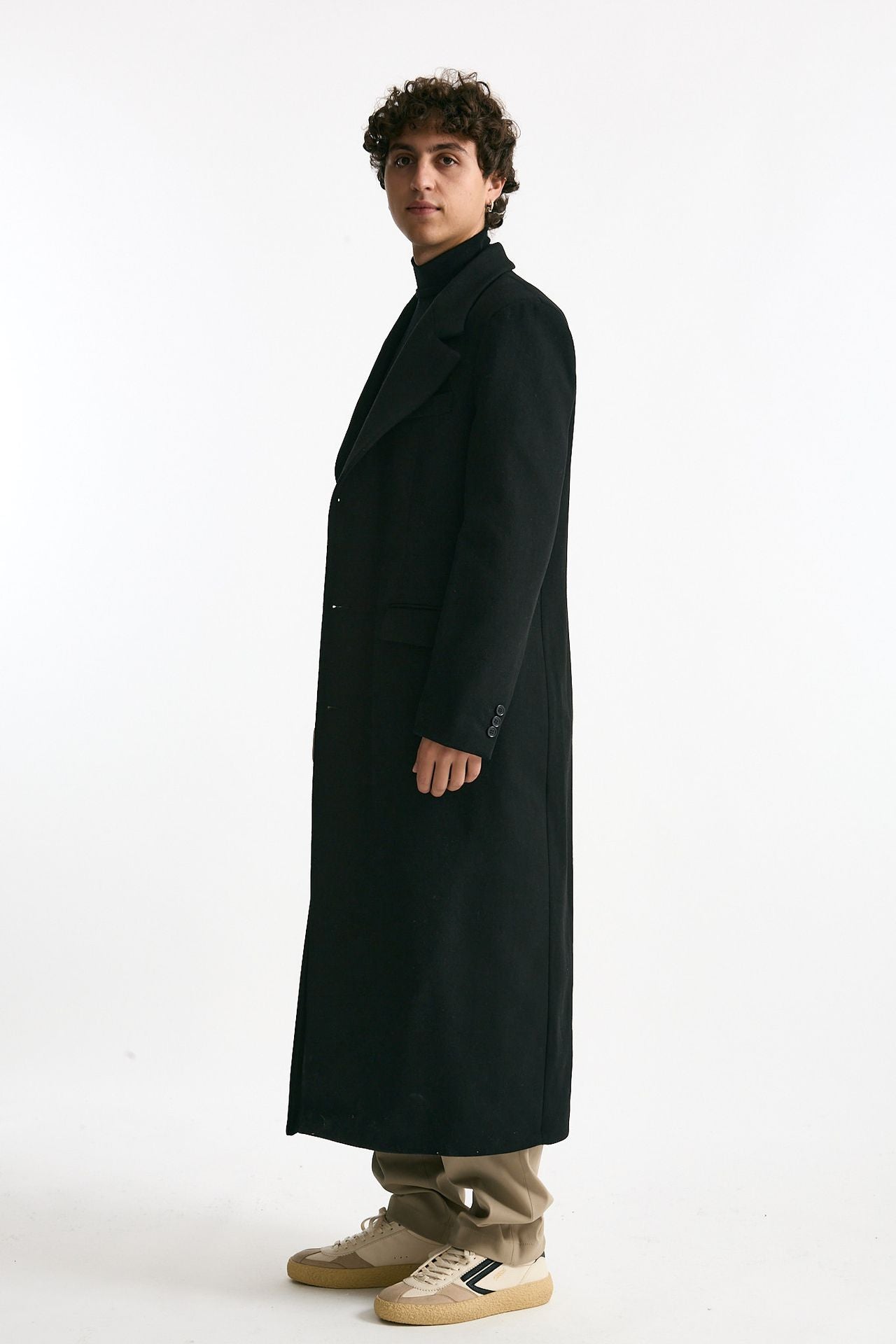 Cappotto monopetto nero misto lana uomo Marsēm - 2