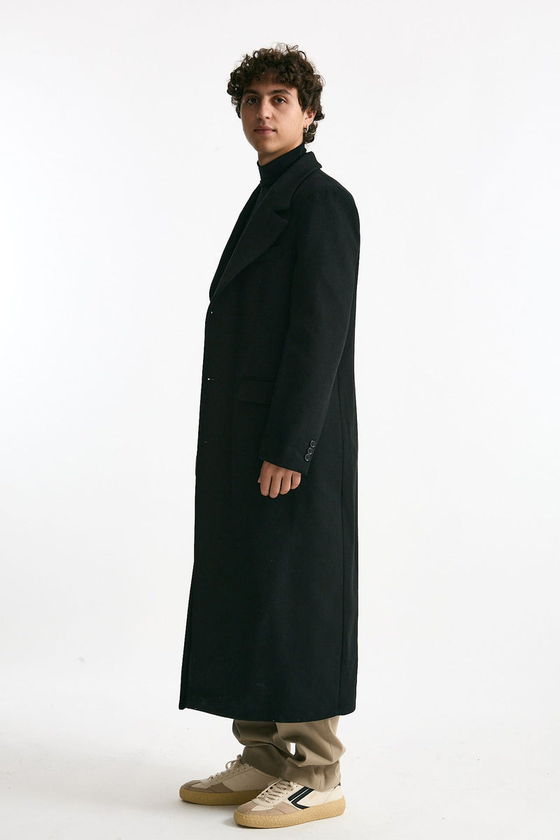 Cappotto monopetto nero misto lana uomo Marsēm - 2