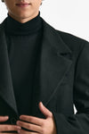 Cappotto monopetto nero misto lana uomo Marsēm - 5