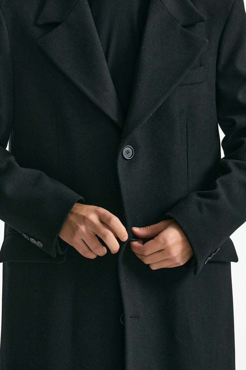 Cappotto monopetto nero misto lana uomo Marsēm - 7