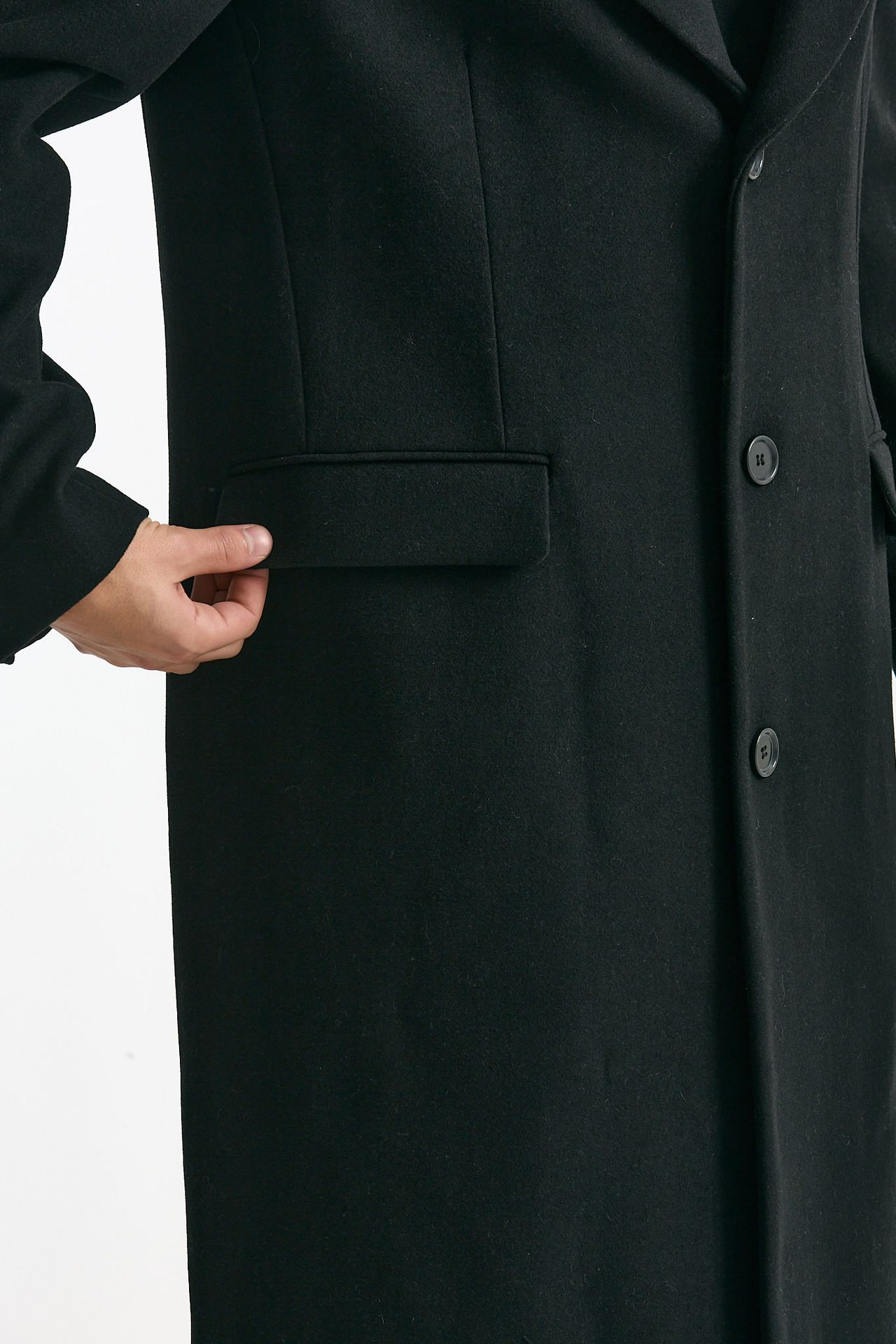 Cappotto monopetto nero misto lana uomo Marsēm - 9