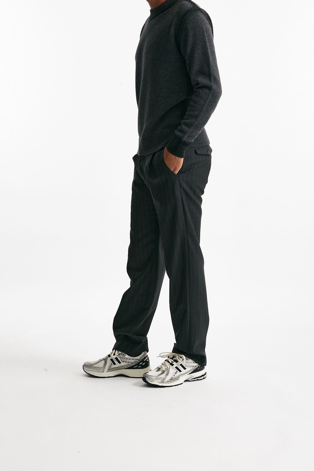 Pantalone FOLD 2 lana stretch gessato uomo Nine in the morning - 4