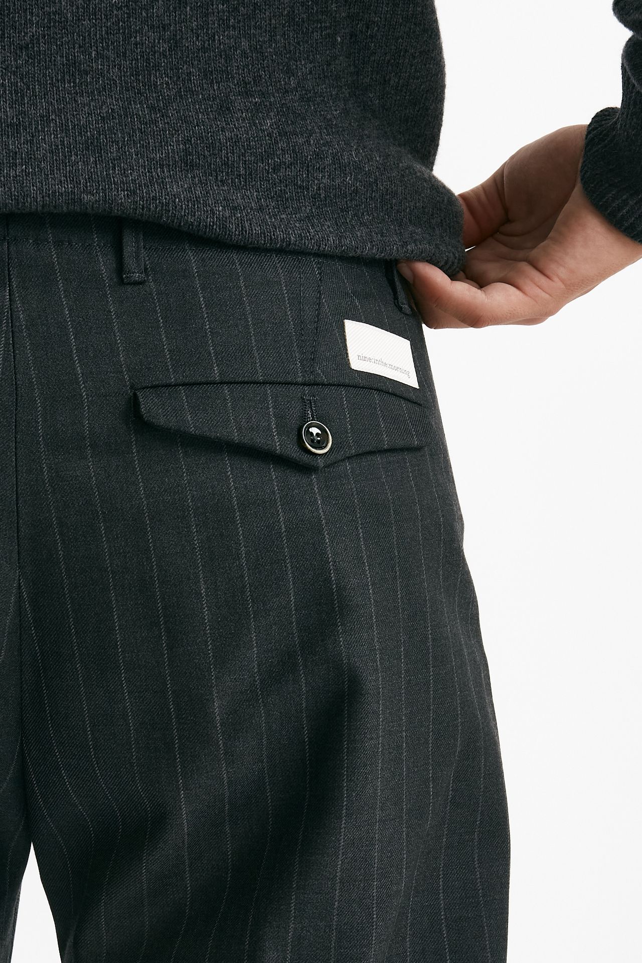 Pantalone FOLD 2 lana stretch gessato uomo Nine in the morning - 7