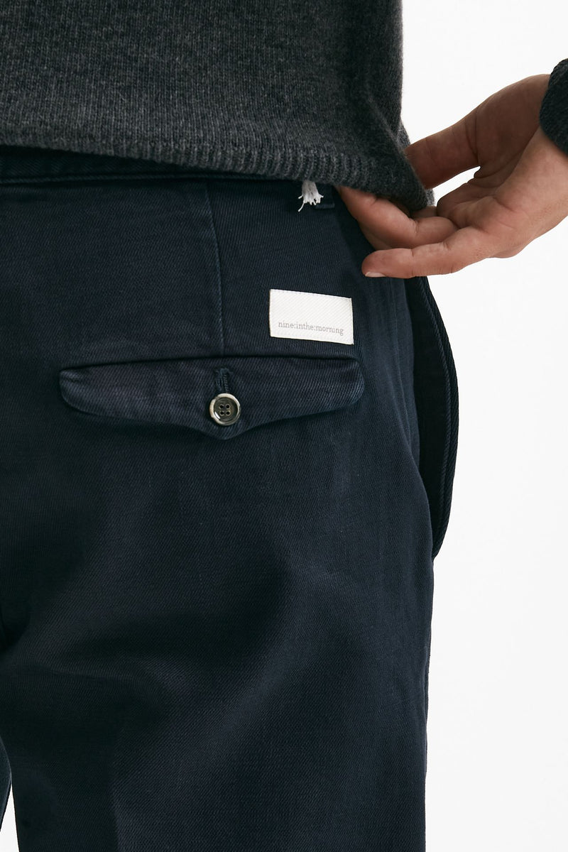 Pantalone TIM in cotone fermo lavato blu uomo Nine in the morning - 7