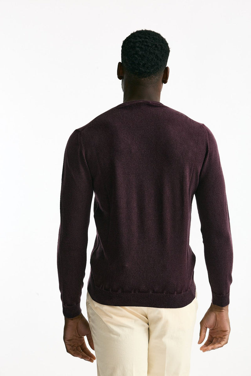 Maglia in lana e cashmere lavata bordeaux uomo Mauro ottaviani - 3