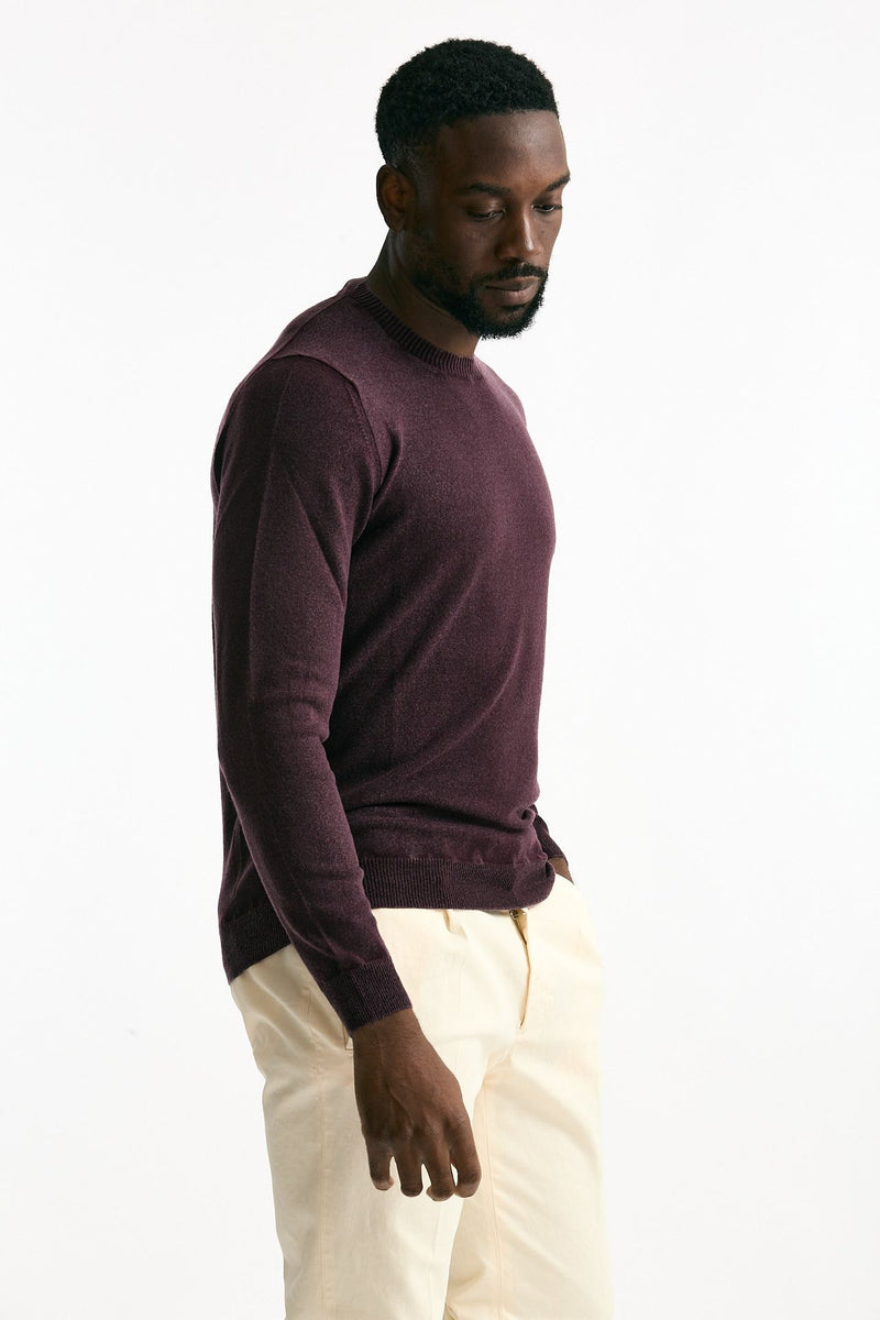 Maglia in lana e cashmere lavata bordeaux uomo Mauro ottaviani - 4