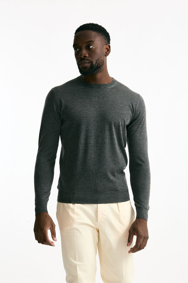 Maglia in cashmere e seta grigio uomo Mauro ottaviani