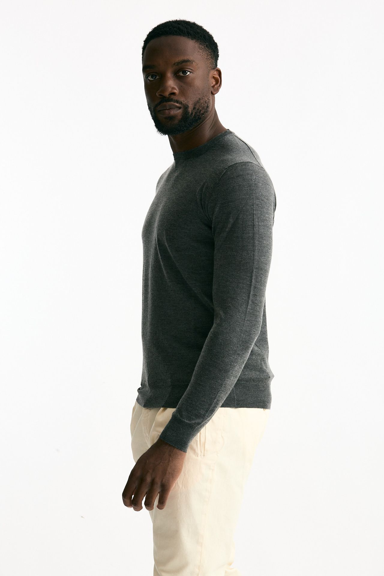 Maglia in cashmere e seta grigio uomo Mauro ottaviani - 3