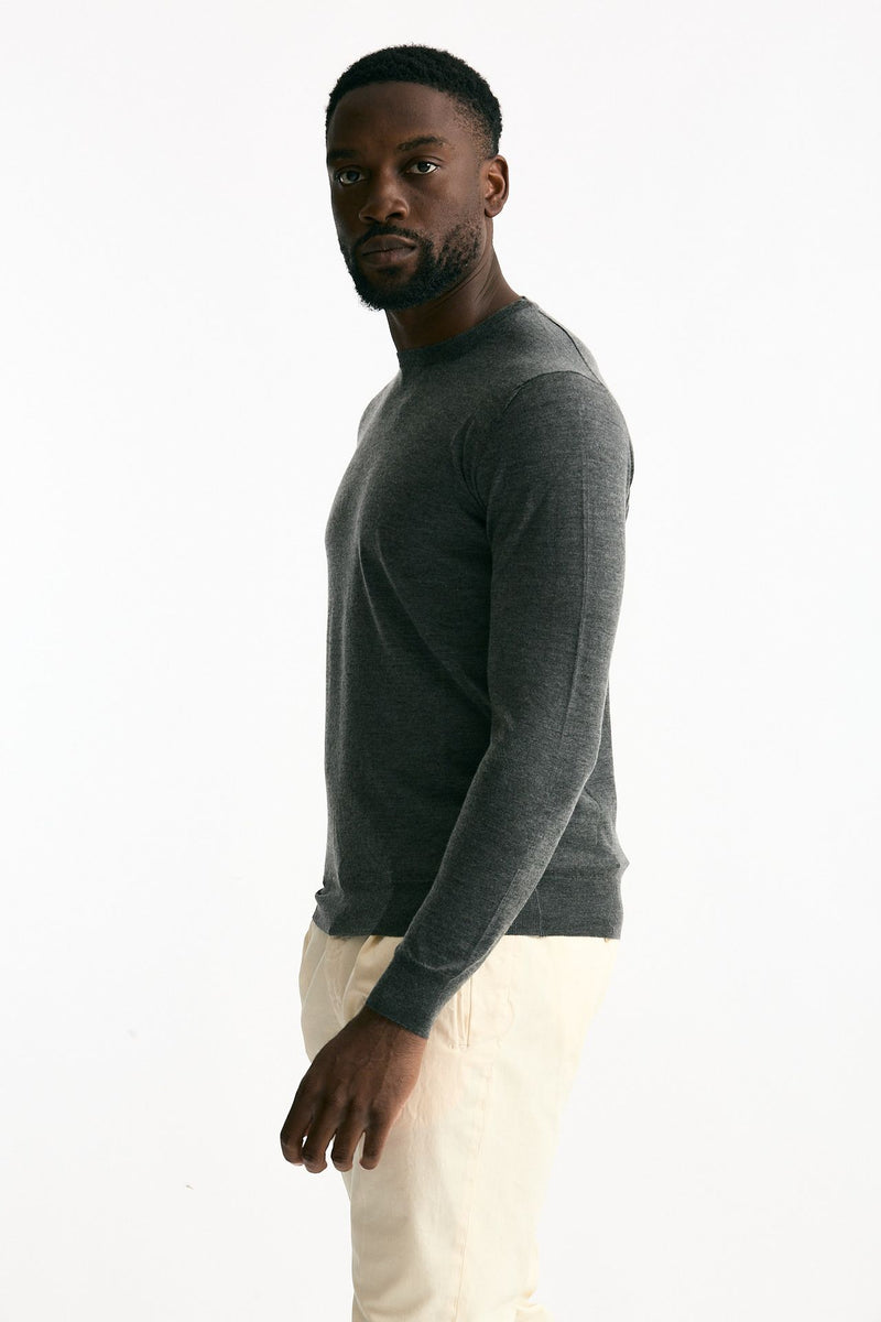 Maglia in cashmere e seta grigio uomo Mauro ottaviani - 3