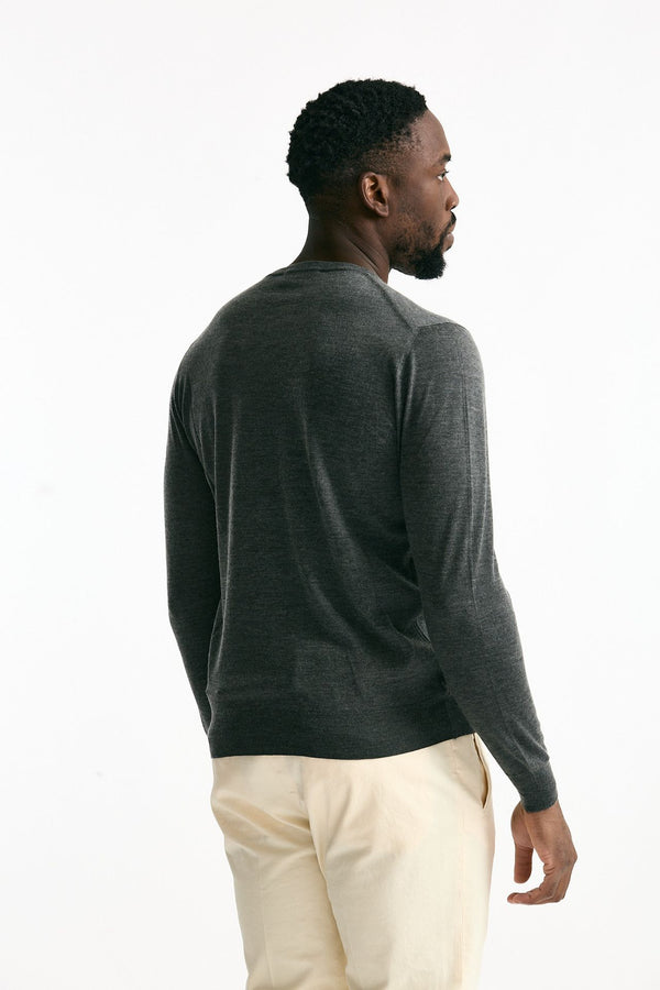 Maglia in cashmere e seta grigio uomo Mauro ottaviani