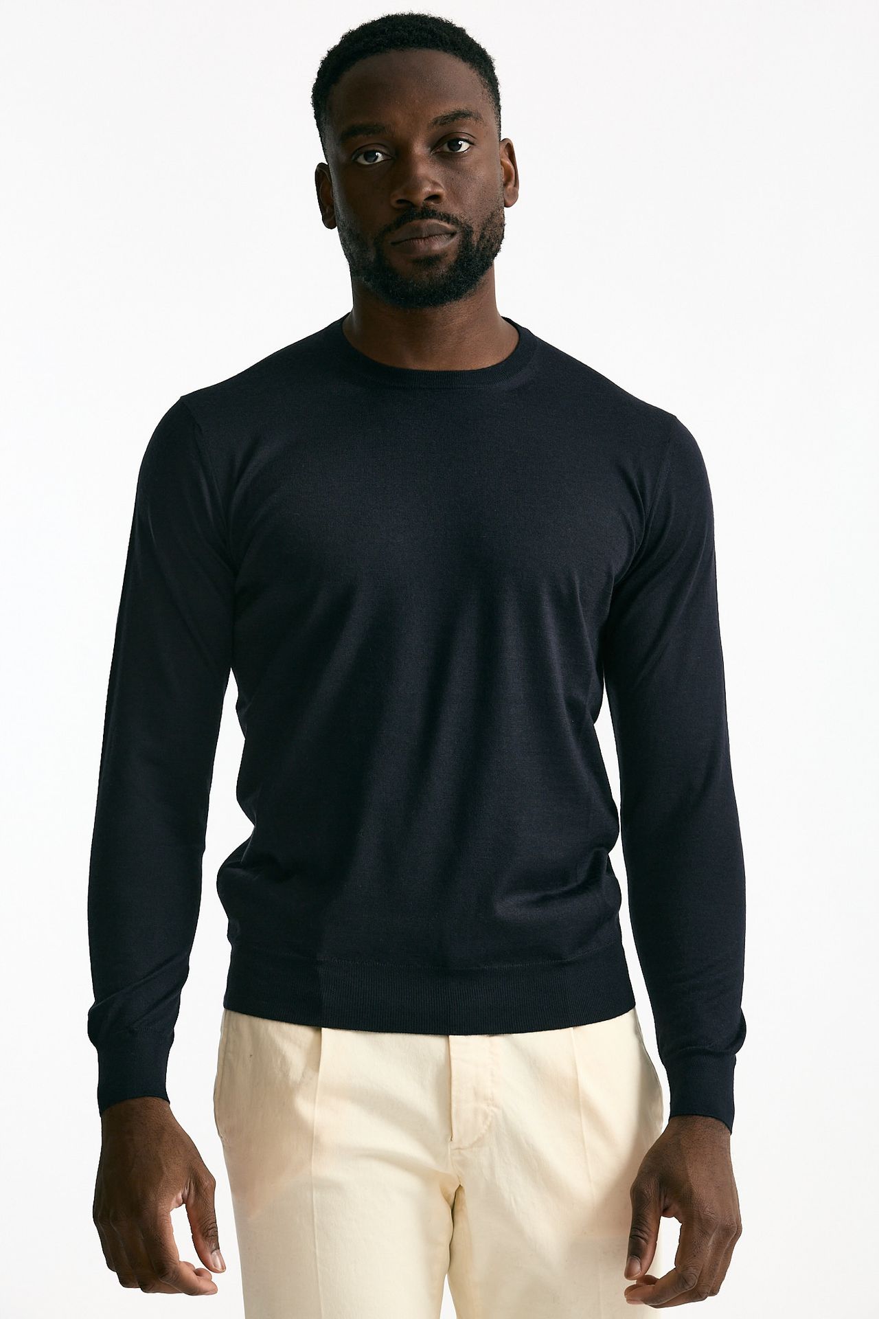 Maglia in cashmere e seta blu uomo Mauro ottaviani - 1