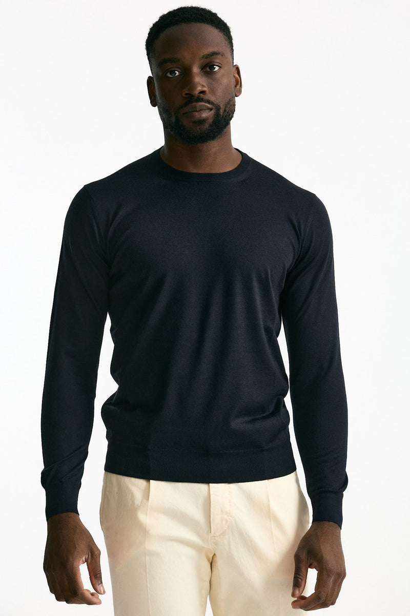 Maglia in cashmere e seta blu uomo Mauro ottaviani - 1