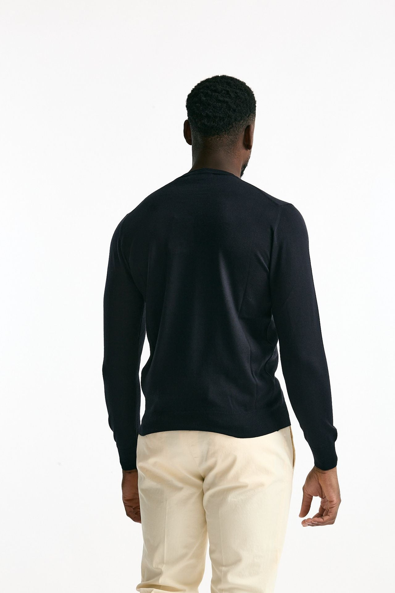 Maglia in cashmere e seta blu uomo Mauro ottaviani - 3