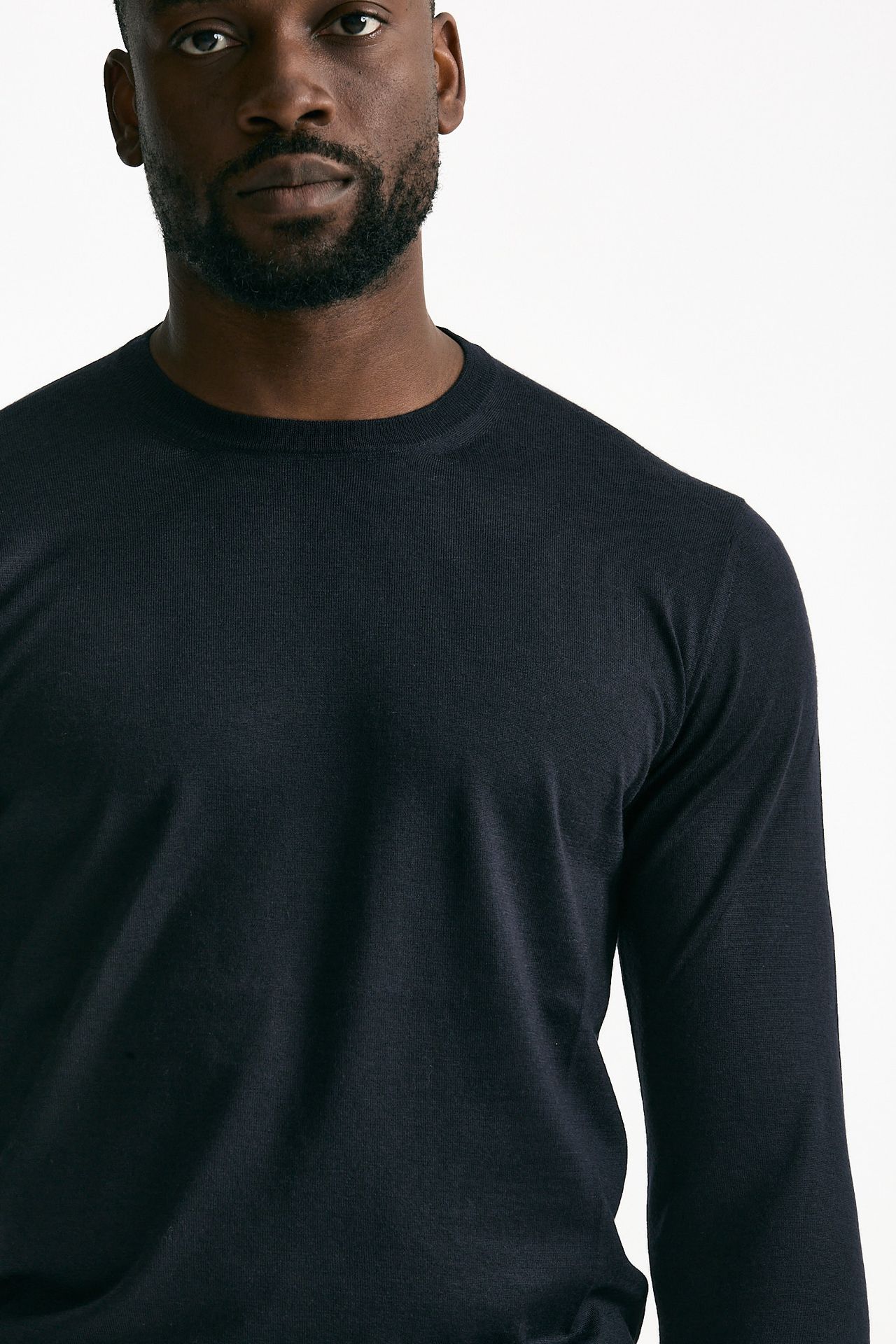 Maglia in cashmere e seta blu uomo Mauro ottaviani - 5