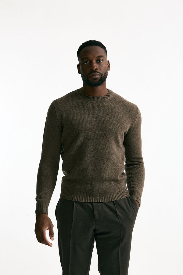 Maglia in cashmere marrone chiaro uomo Mauro ottaviani