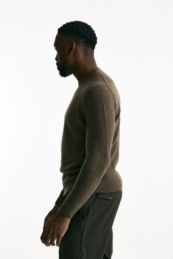 Maglia in cashmere marrone chiaro uomo Mauro ottaviani