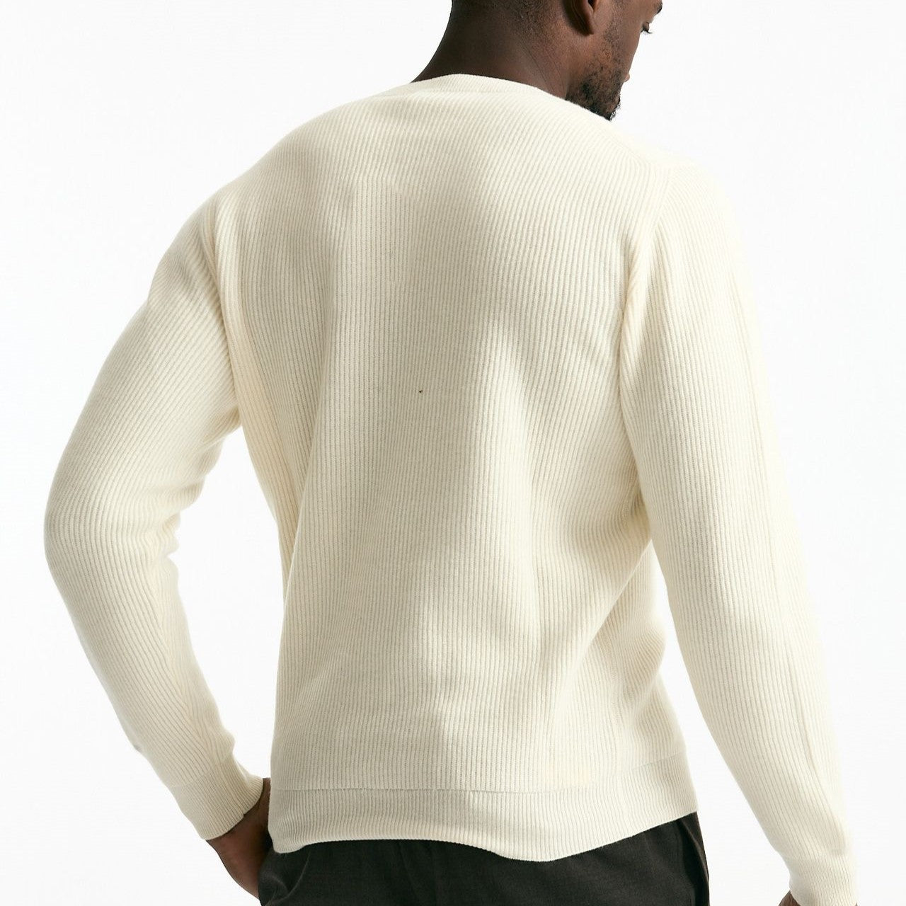 Maglia in lana e cashmere bianco uomo Mauro ottaviani - 6