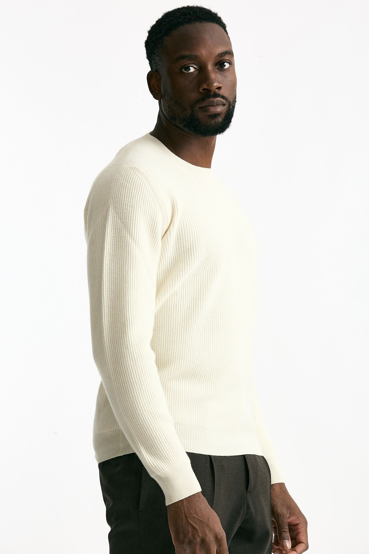 Maglia in lana e cashmere bianco uomo Mauro ottaviani - 4