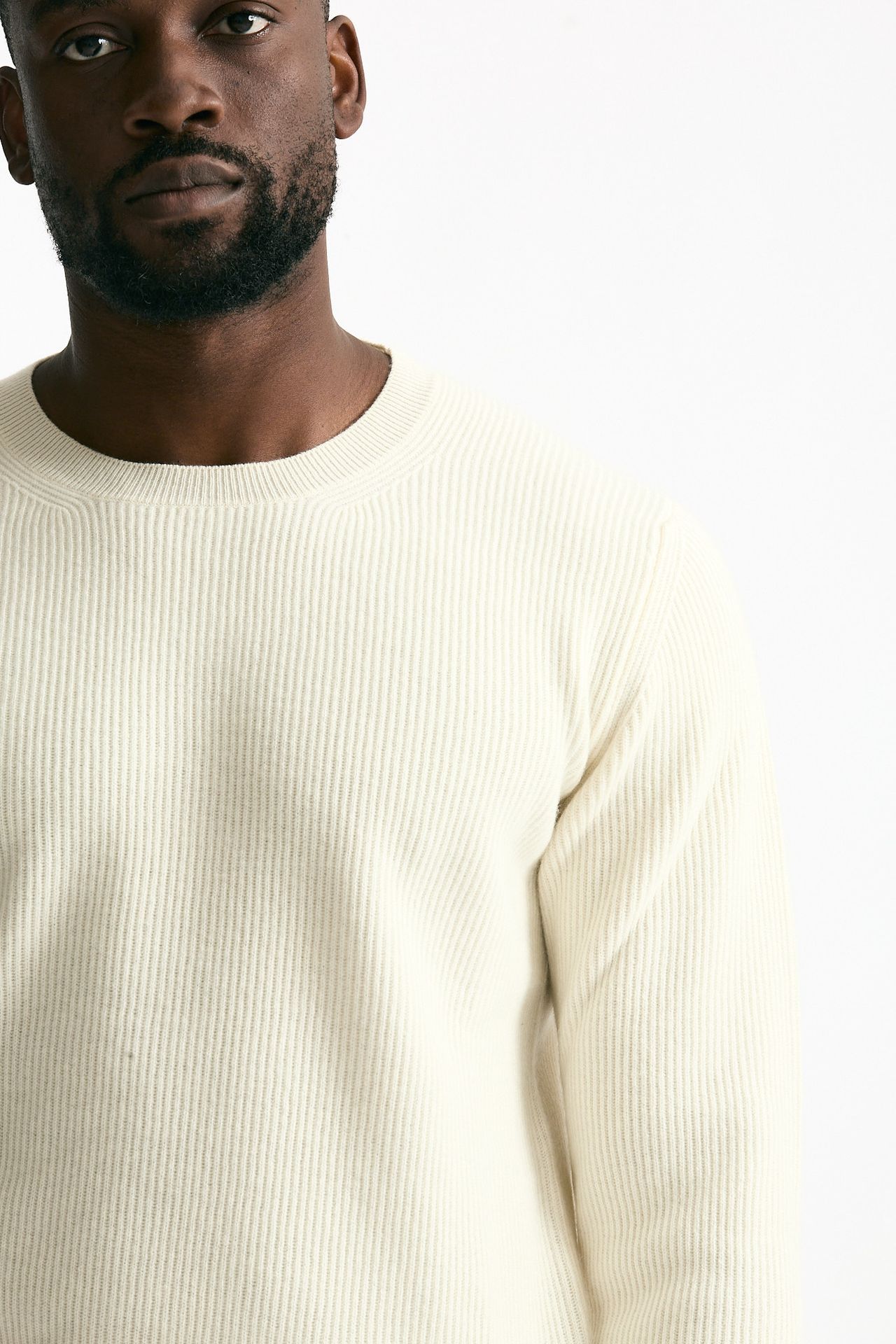 Maglia in lana e cashmere bianco uomo Mauro ottaviani - 5