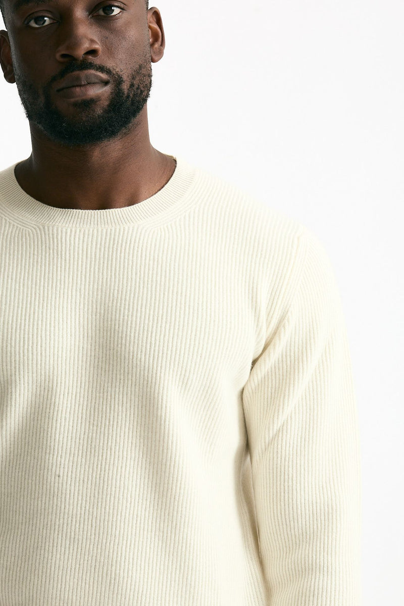 Maglia in lana e cashmere bianco uomo Mauro ottaviani - 5