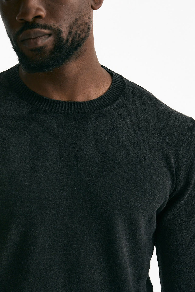 Maglia in lana e cashmere lavata nero uomo Mauro ottaviani - 5