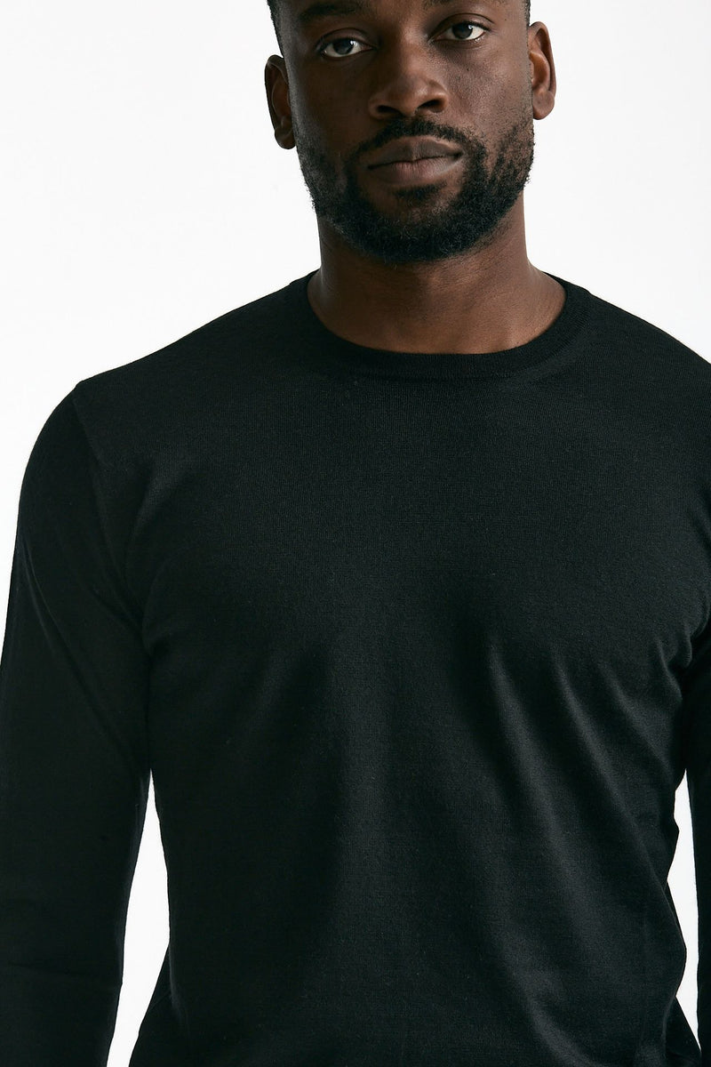 Maglia in cashmere e seta nero uomo Mauro ottaviani - 5