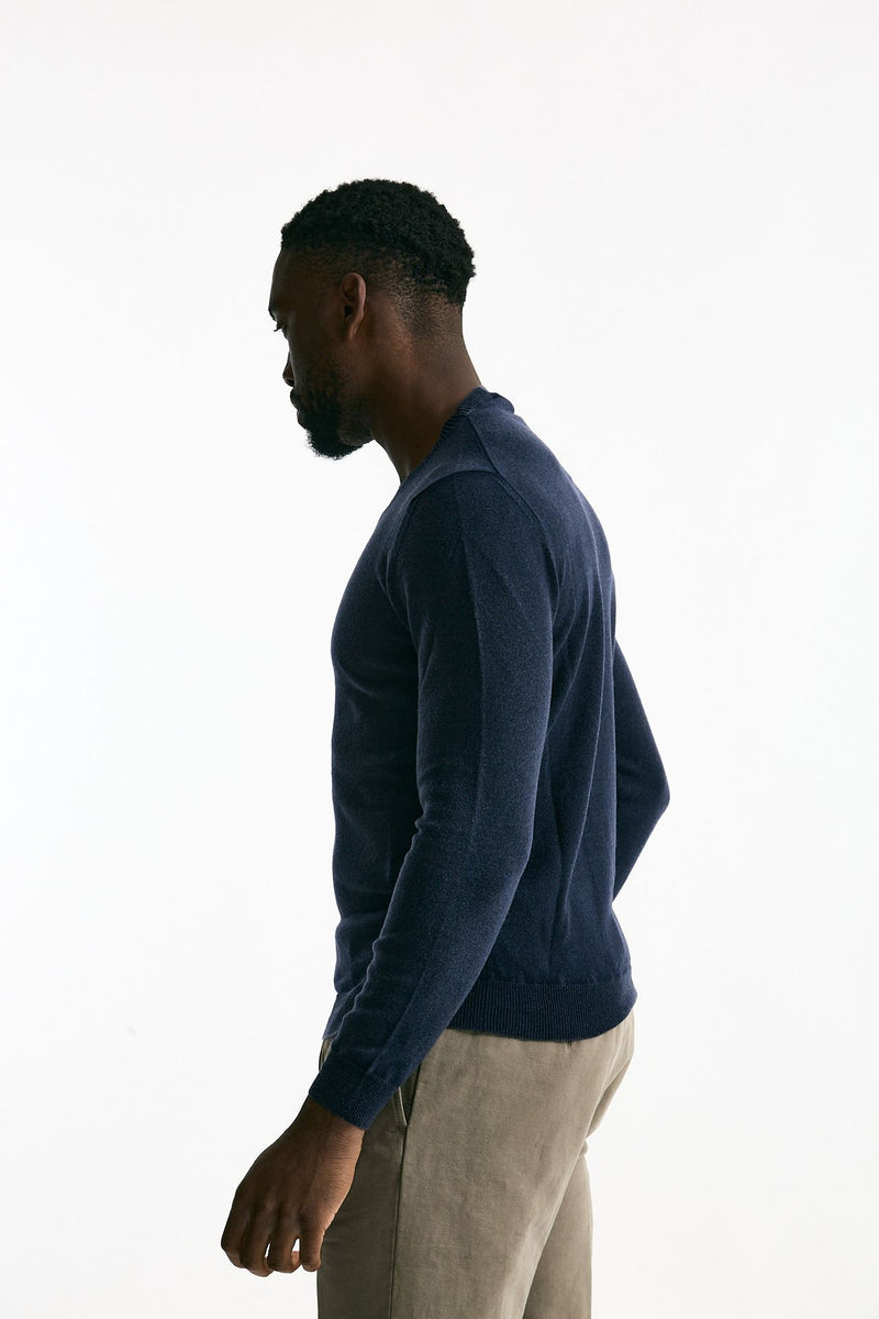 Maglia in lana e cashmere lavata blu uomo Mauro ottaviani - 2