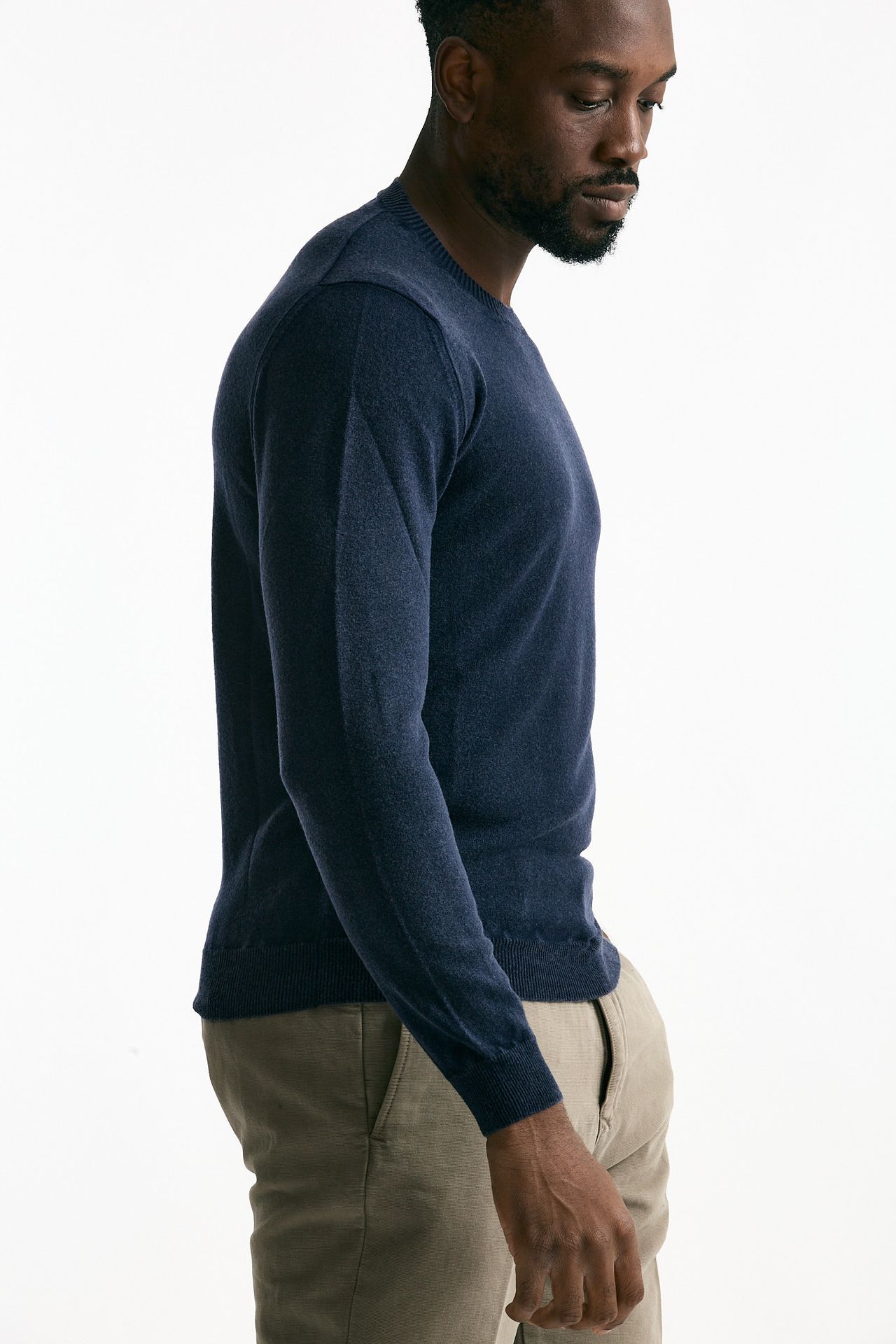 Maglia in lana e cashmere lavata blu uomo Mauro ottaviani - 3